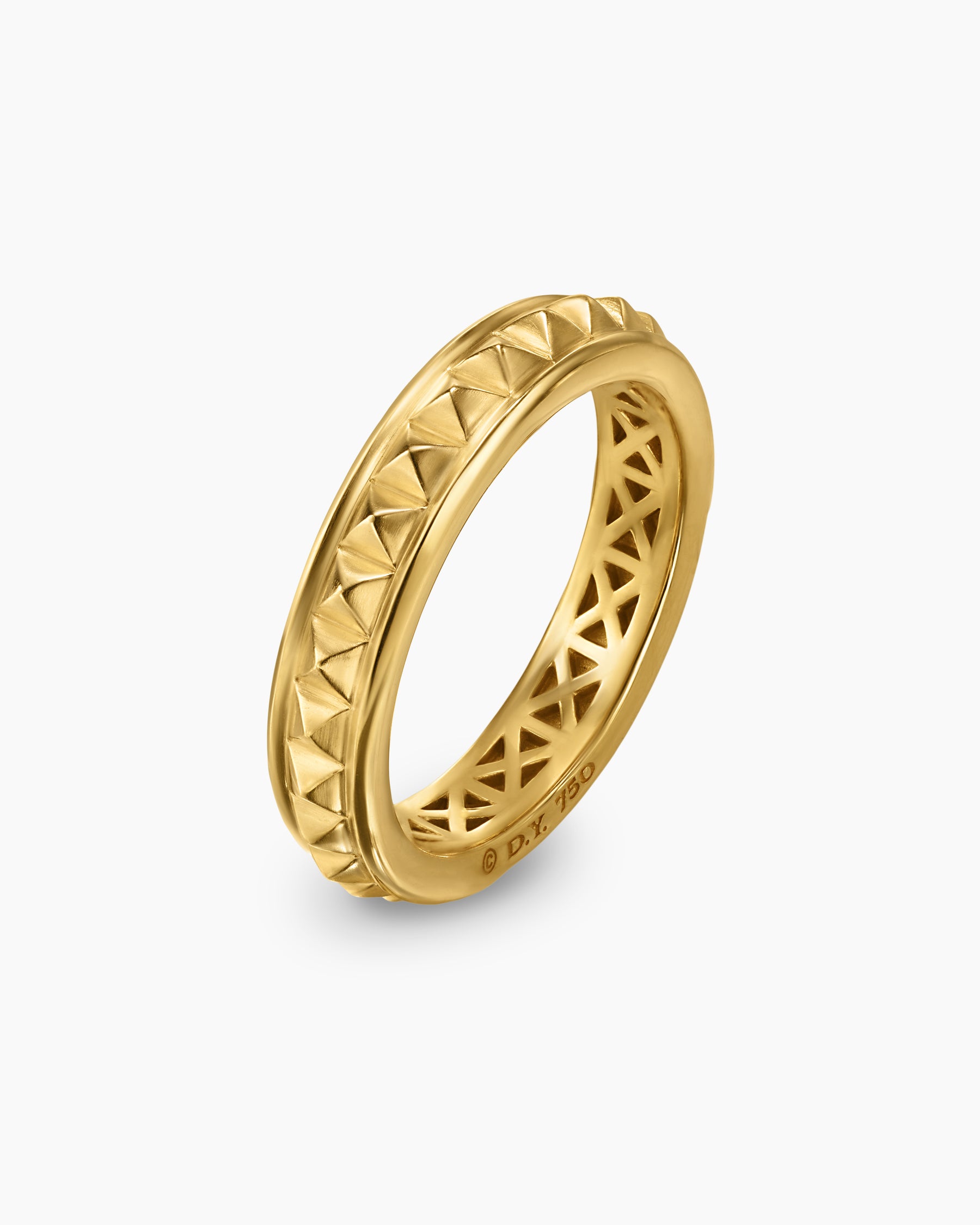 Pyramid Band Ring in 18K Yellow Gold, 4mm - Image 3