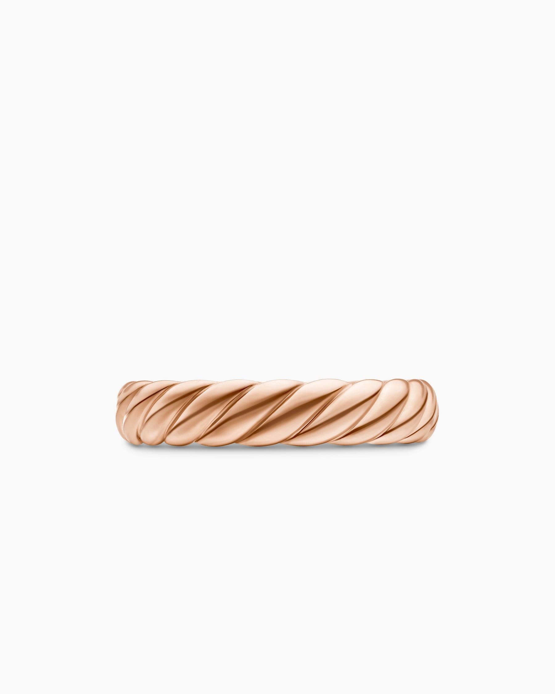 Sculpted Cable Band Ring in 18K Rose Gold, 4.6mm - Image 4
