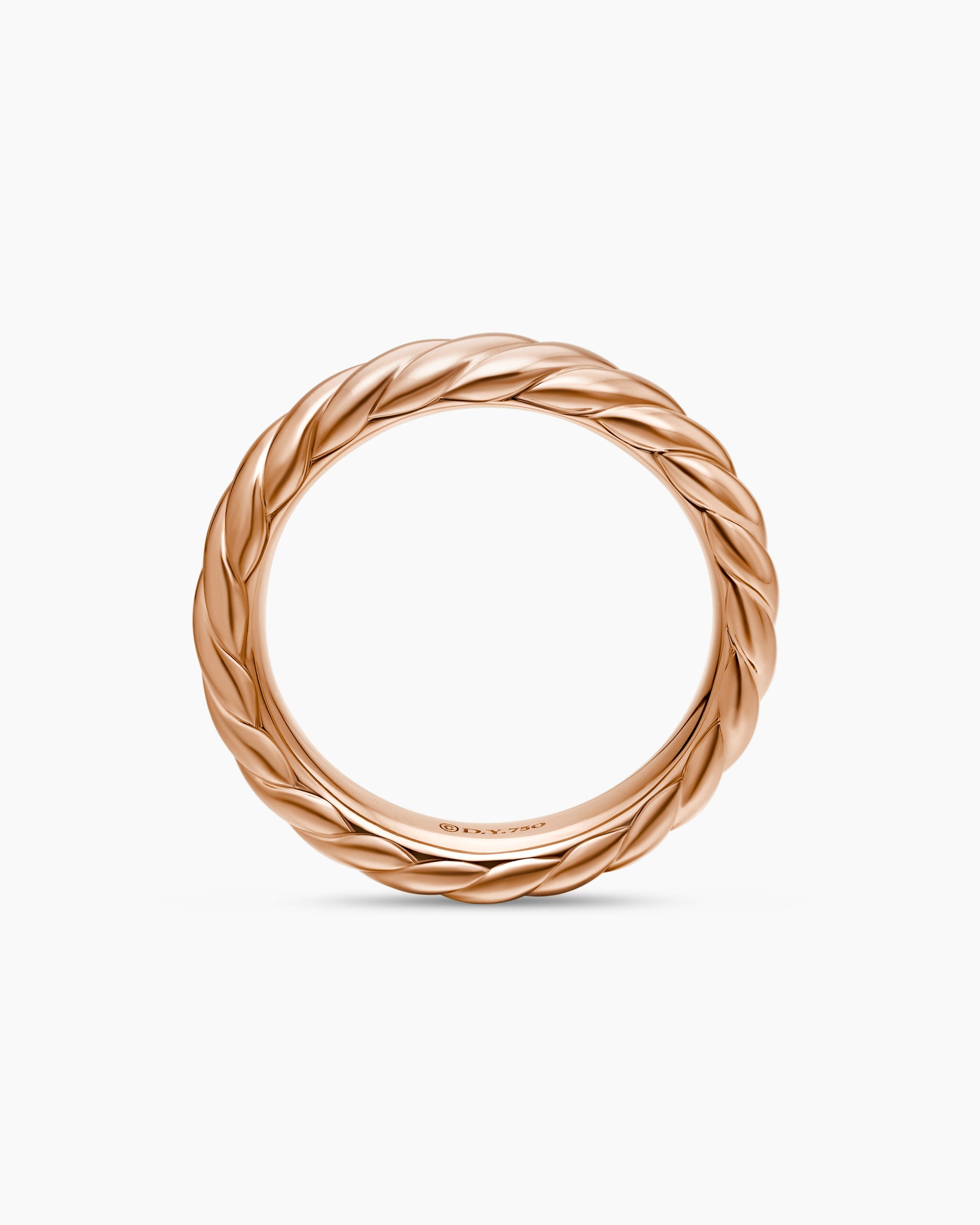 Sculpted Cable Band Ring in 18K Rose Gold, 4.6mm - Image 5