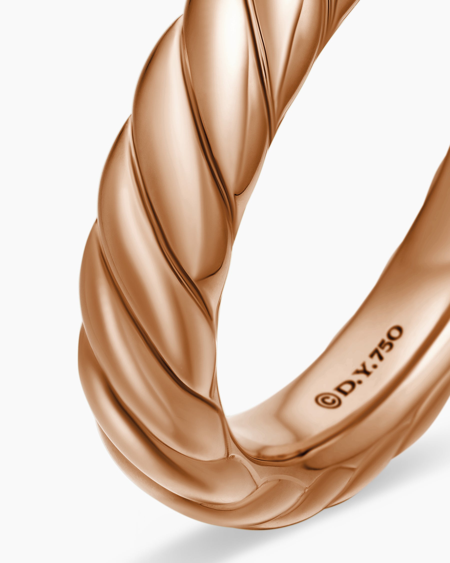 Sculpted Cable Band Ring in 18K Rose Gold, 4.6mm - Image 6
