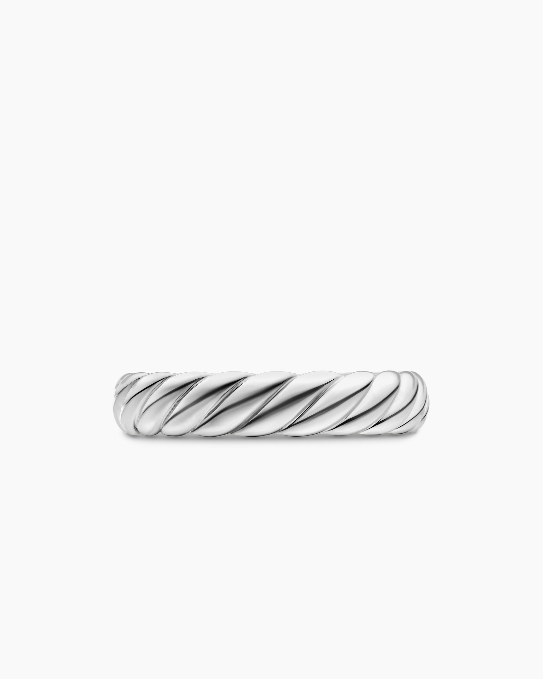 Sculpted Cable Band Ring in 18K White Gold, 4.6mm - Image 4