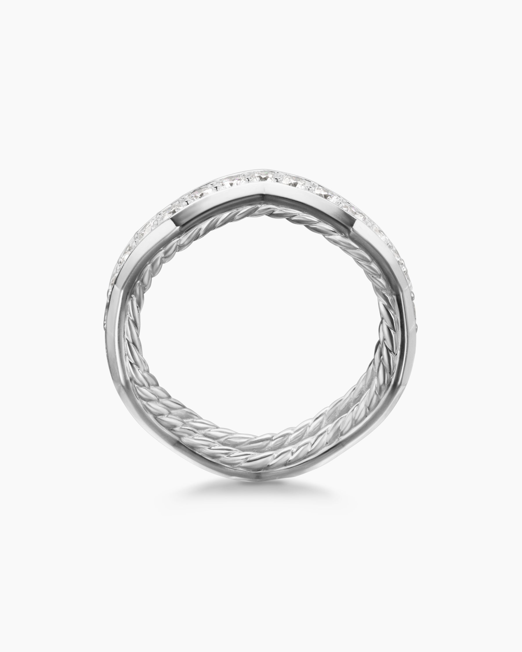 Zig Zag Stax Ring in Sterling Silver with Diamonds, 5mm - Image 4