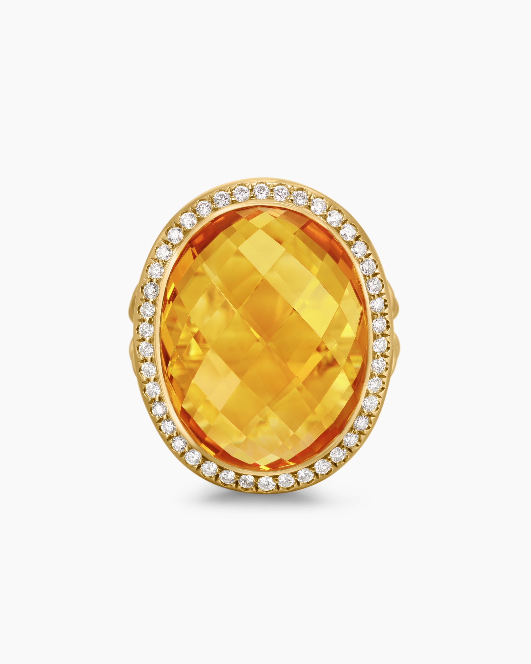 Albion Oval Ring in 18K Yellow Gold with Citrine and Diamonds, 21mm - Image 4