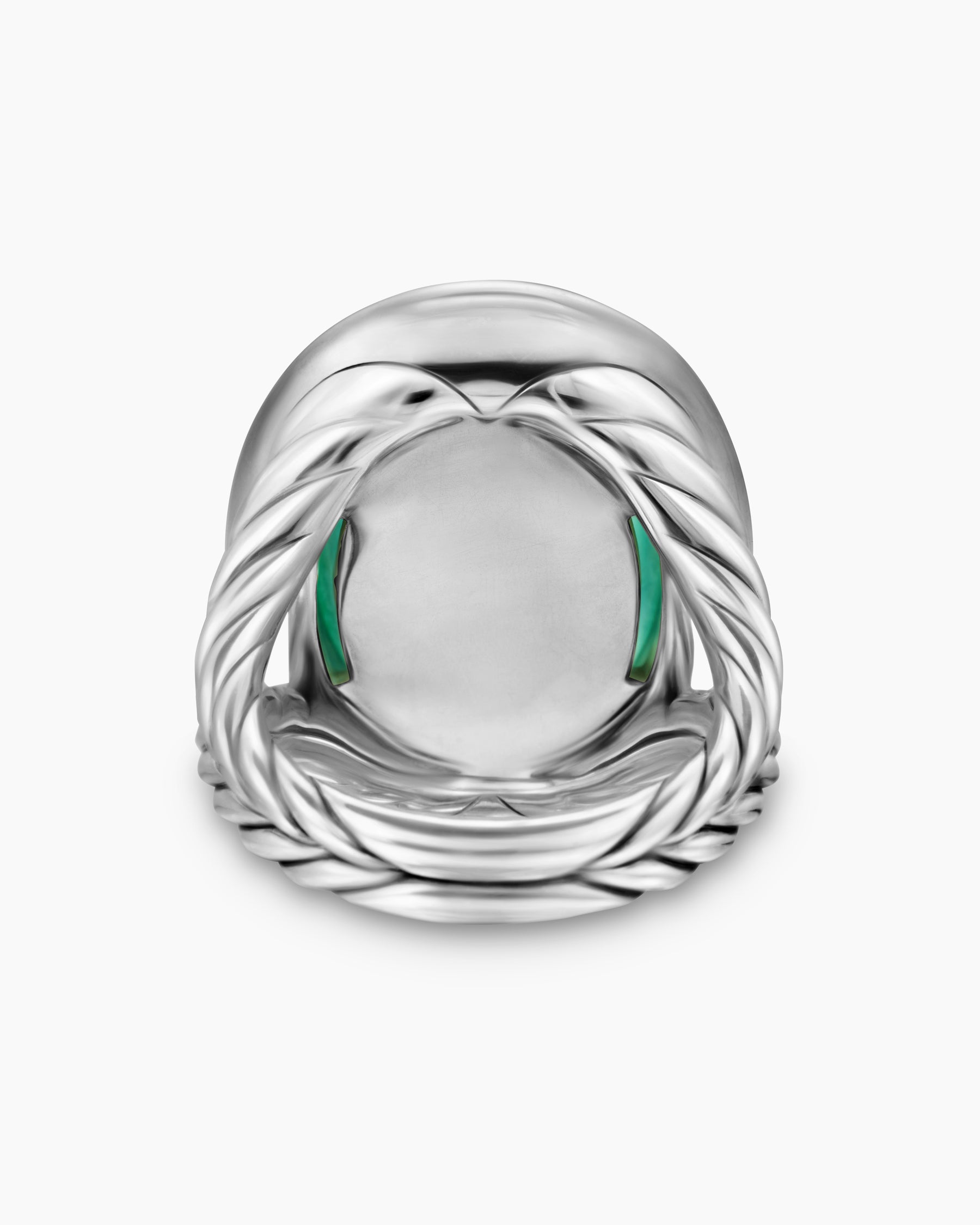 Albion Oval Ring in Sterling Silver with Lagoon Orchid and Diamonds, 21mm - Image 6