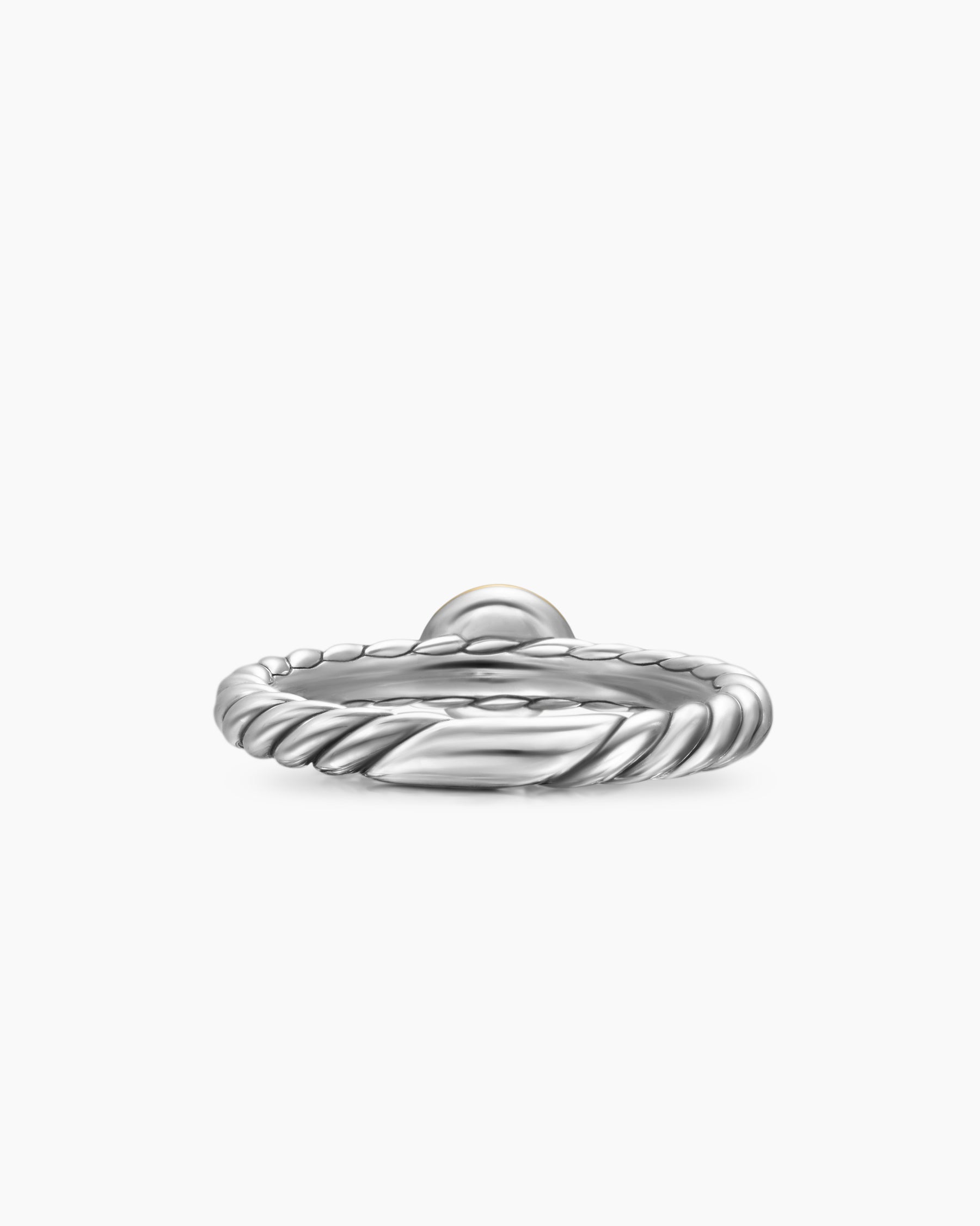 Petite Cable Ring in Sterling Silver with 14K Yellow Gold and Turquoise, 2.8mm - Image 6