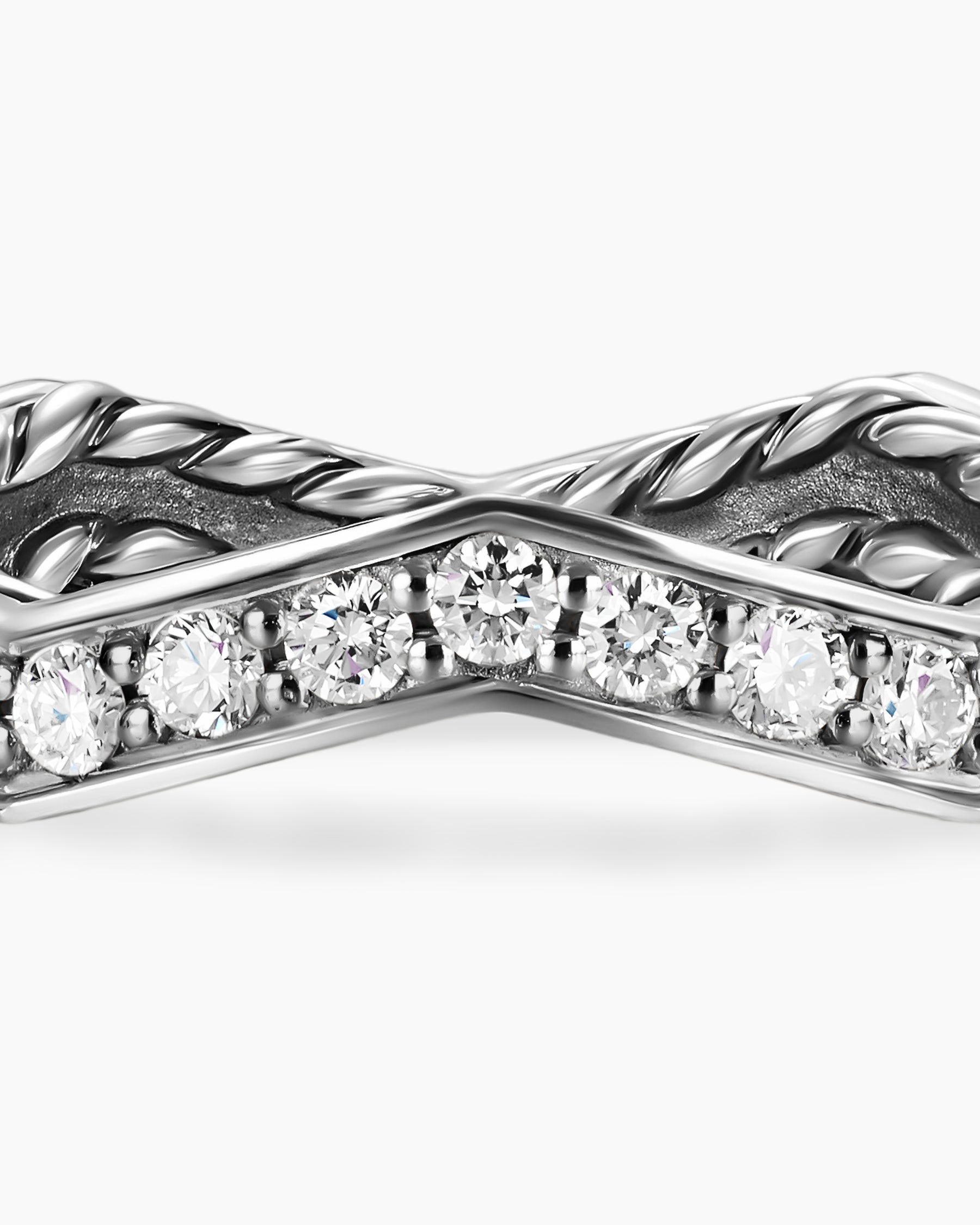 Zig Zag Stax Ring in Sterling Silver with Diamonds, 2mm - Image 4