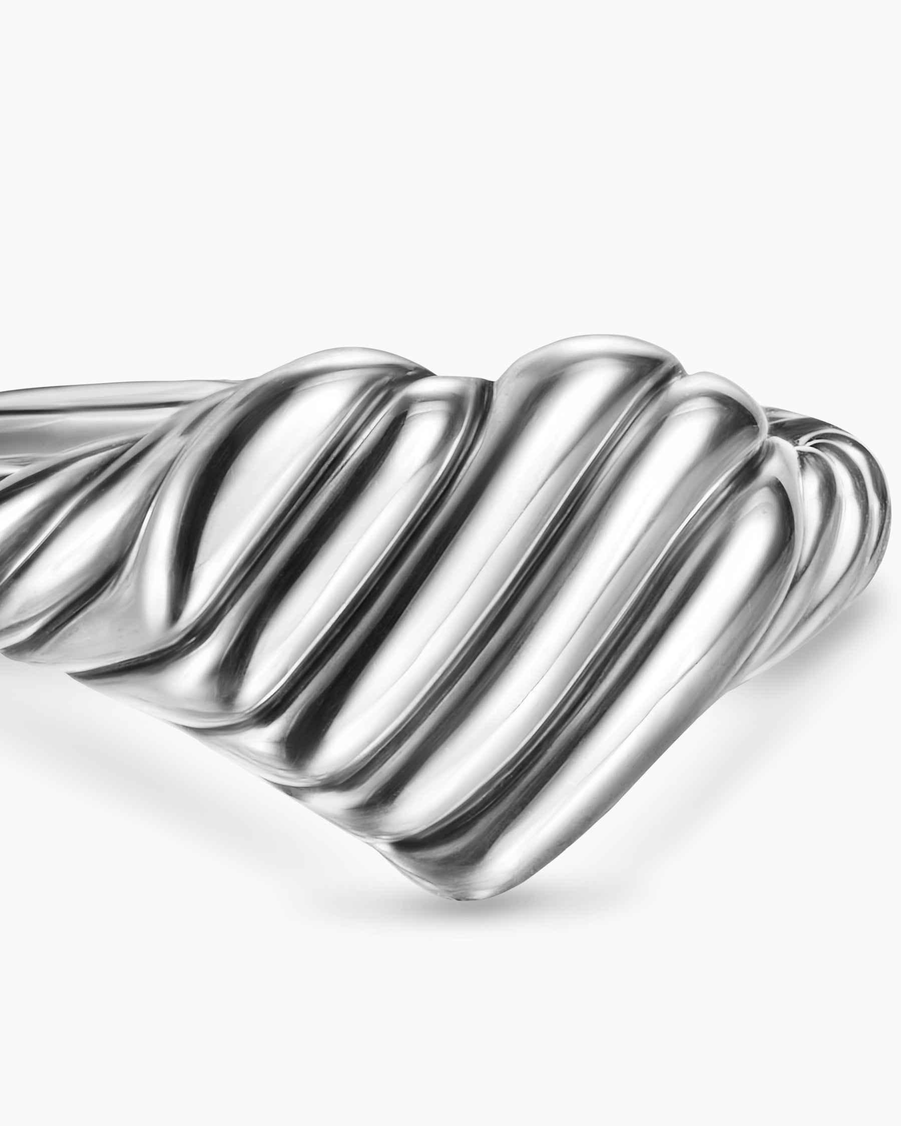 Sculpted Cable Heart Pinky Ring in Sterling Silver, 9mm - Image 5