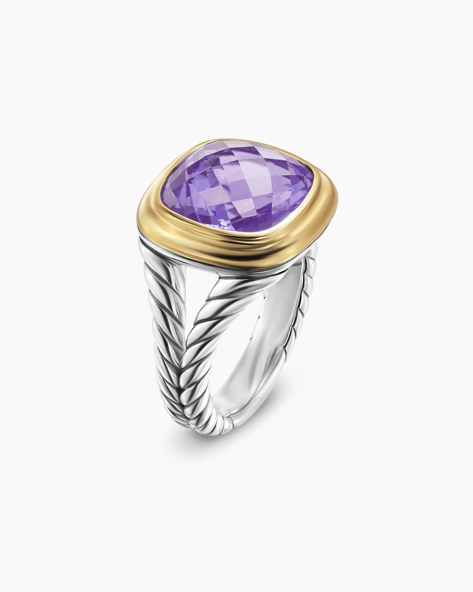 Albion Ring in Sterling Silver with 18K Yellow Gold and Amethyst, 11mm - Image 3