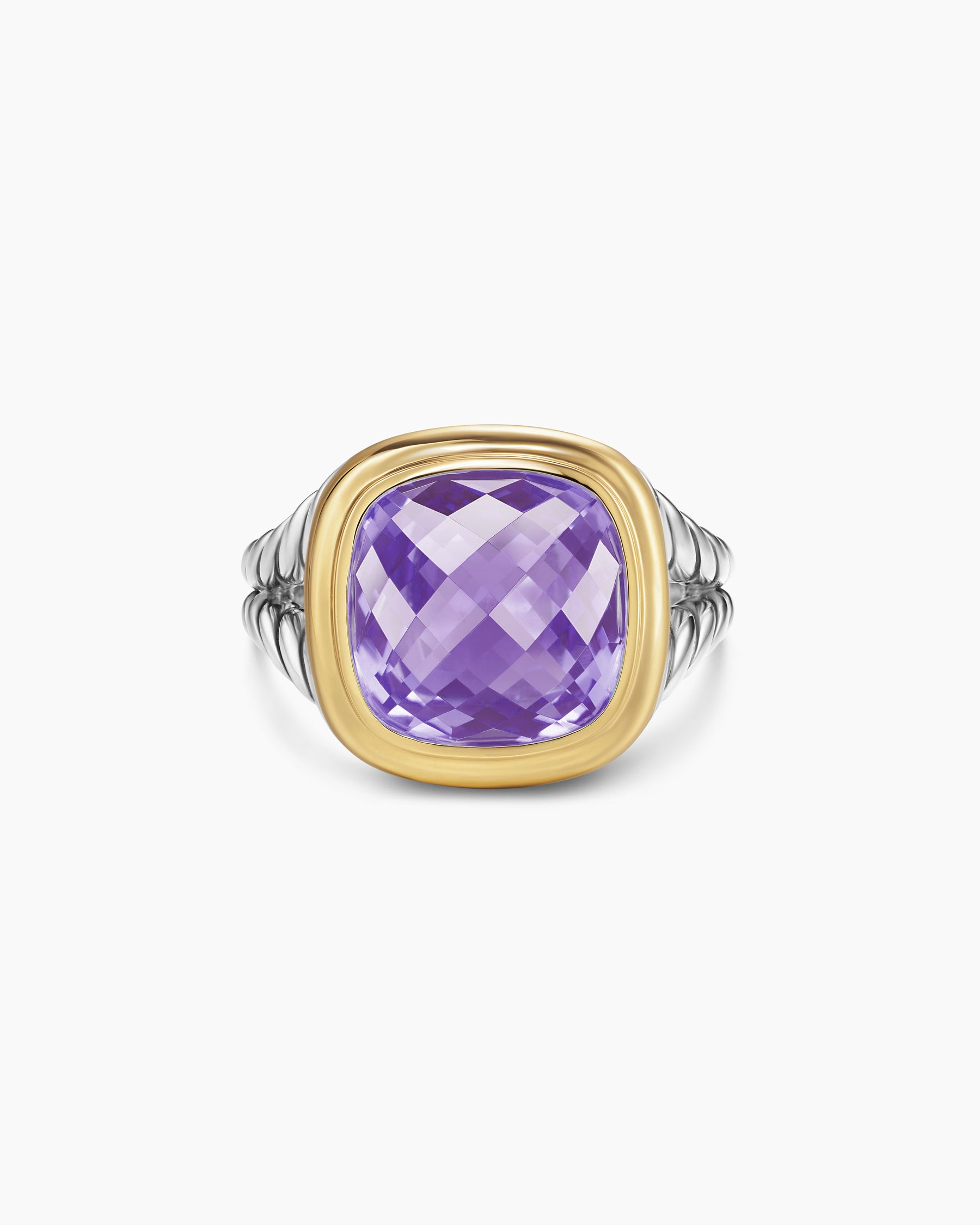 Albion Ring in Sterling Silver with 18K Yellow Gold and Amethyst, 11mm - Image 4