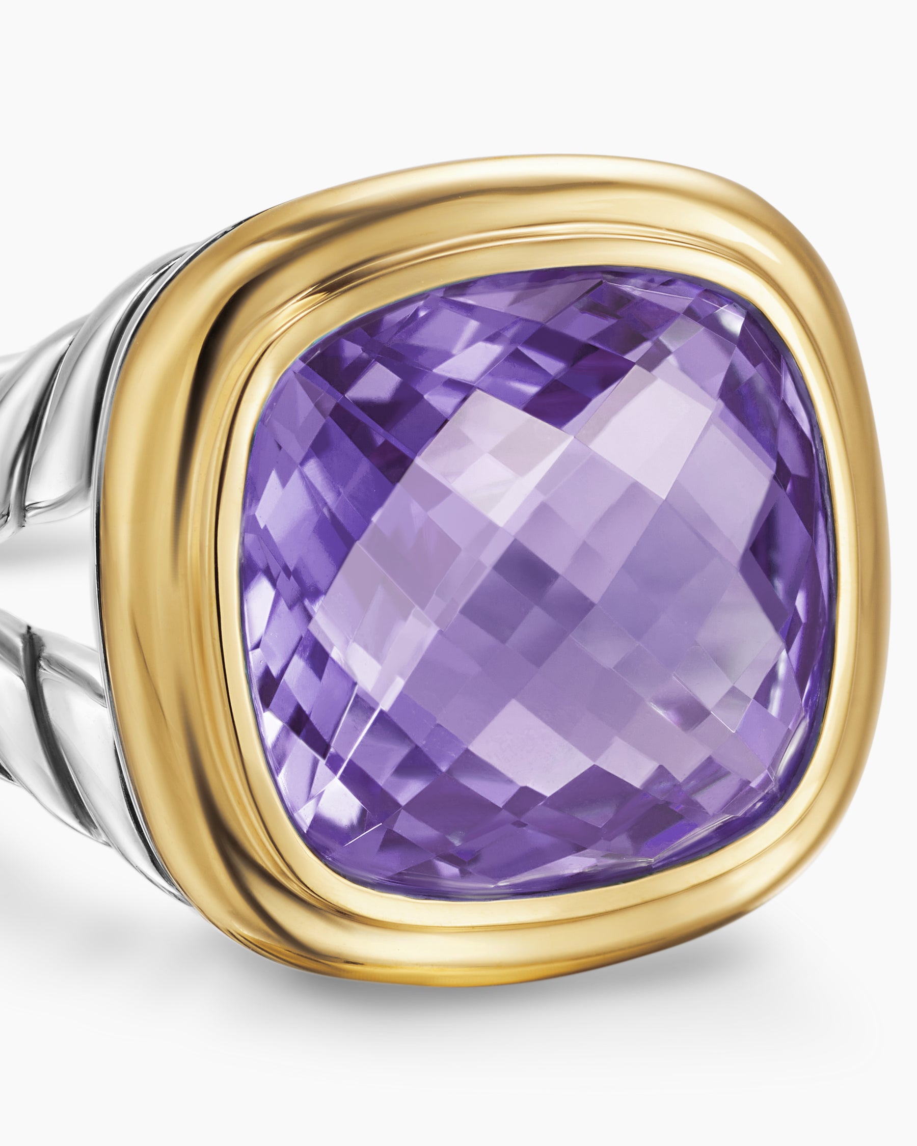 Albion Ring in Sterling Silver with 18K Yellow Gold and Amethyst, 11mm - Image 5