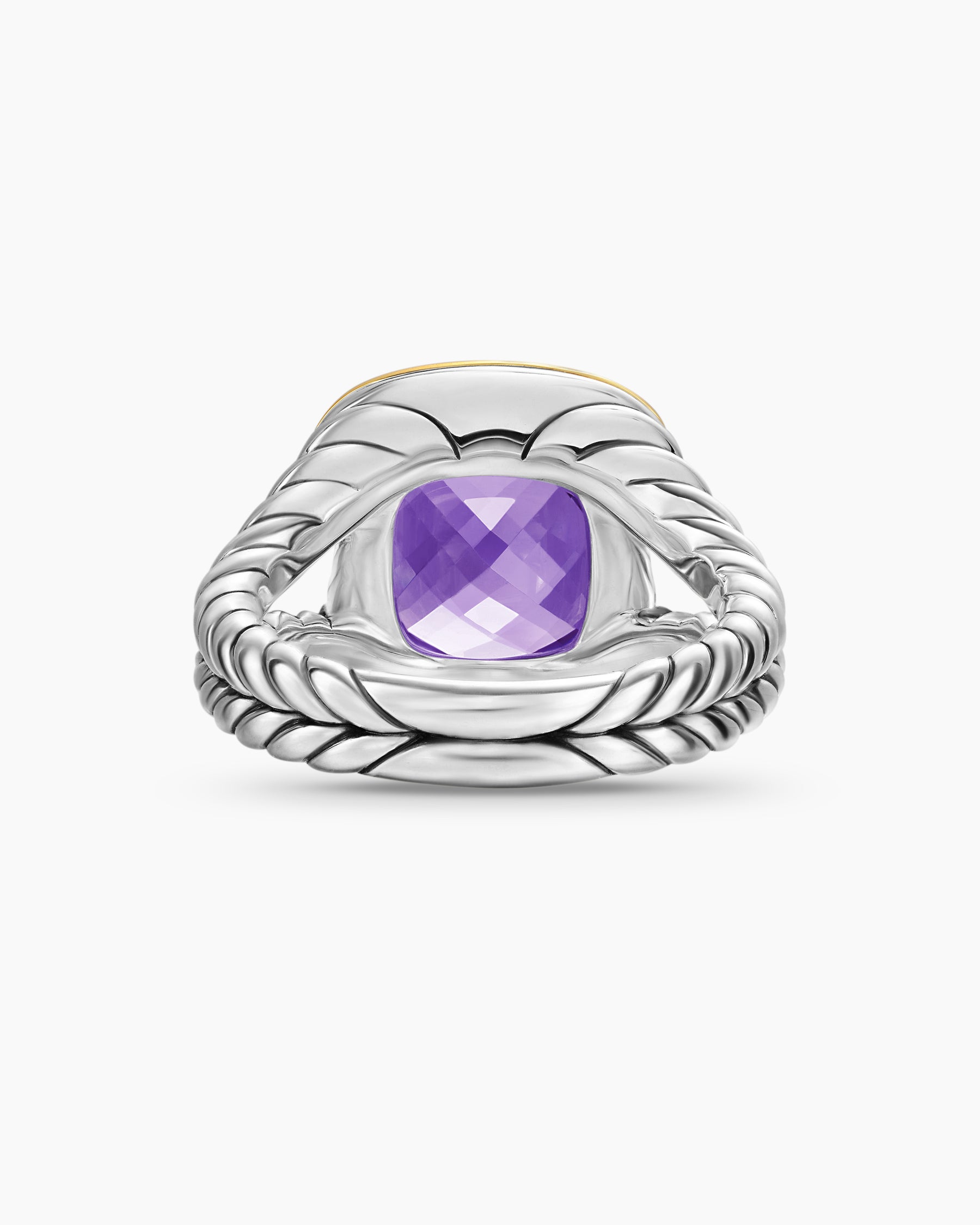 Albion Ring in Sterling Silver with 18K Yellow Gold and Amethyst, 11mm - Image 6