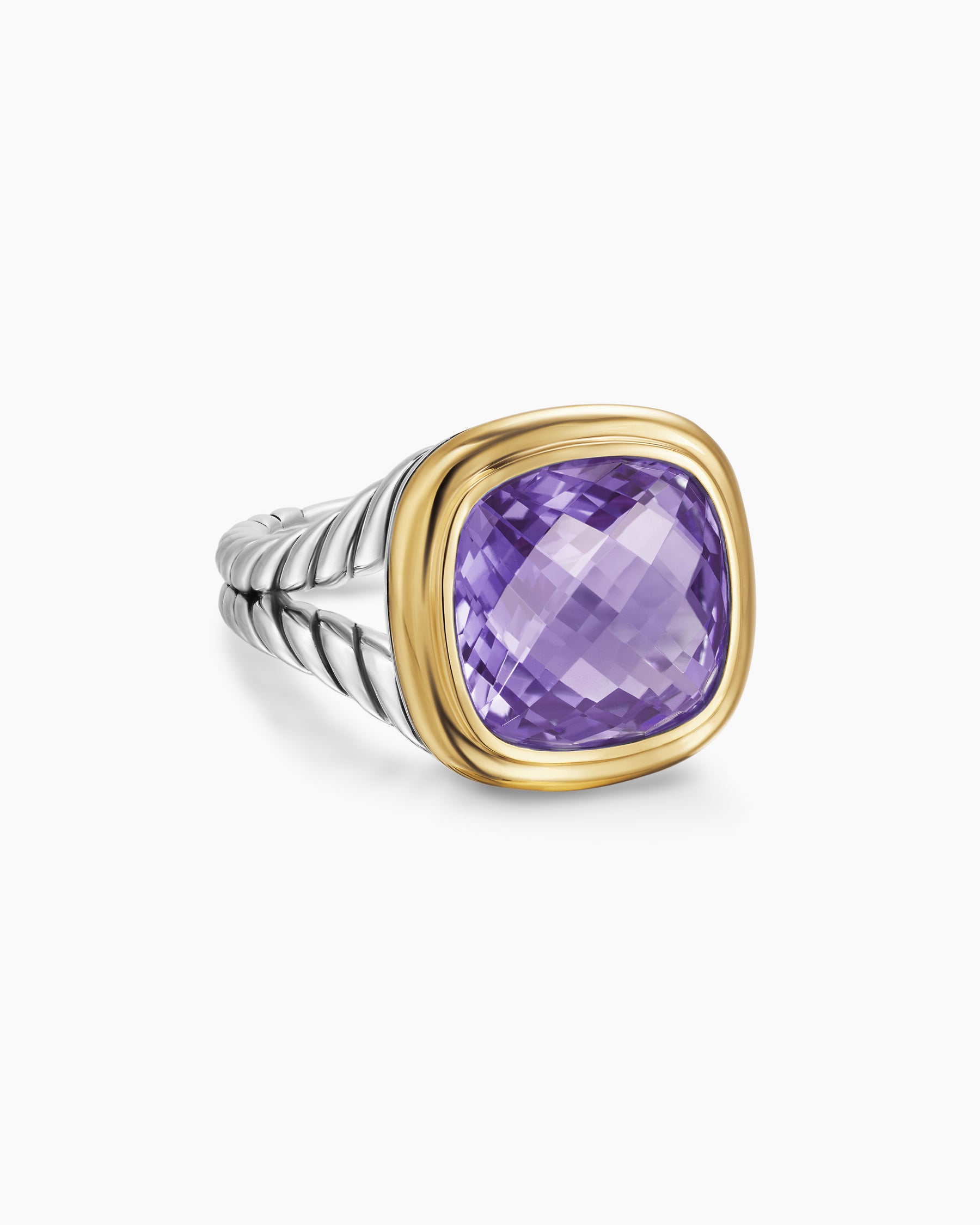 Albion Ring in Sterling Silver with 18K Yellow Gold and Amethyst, 11mm