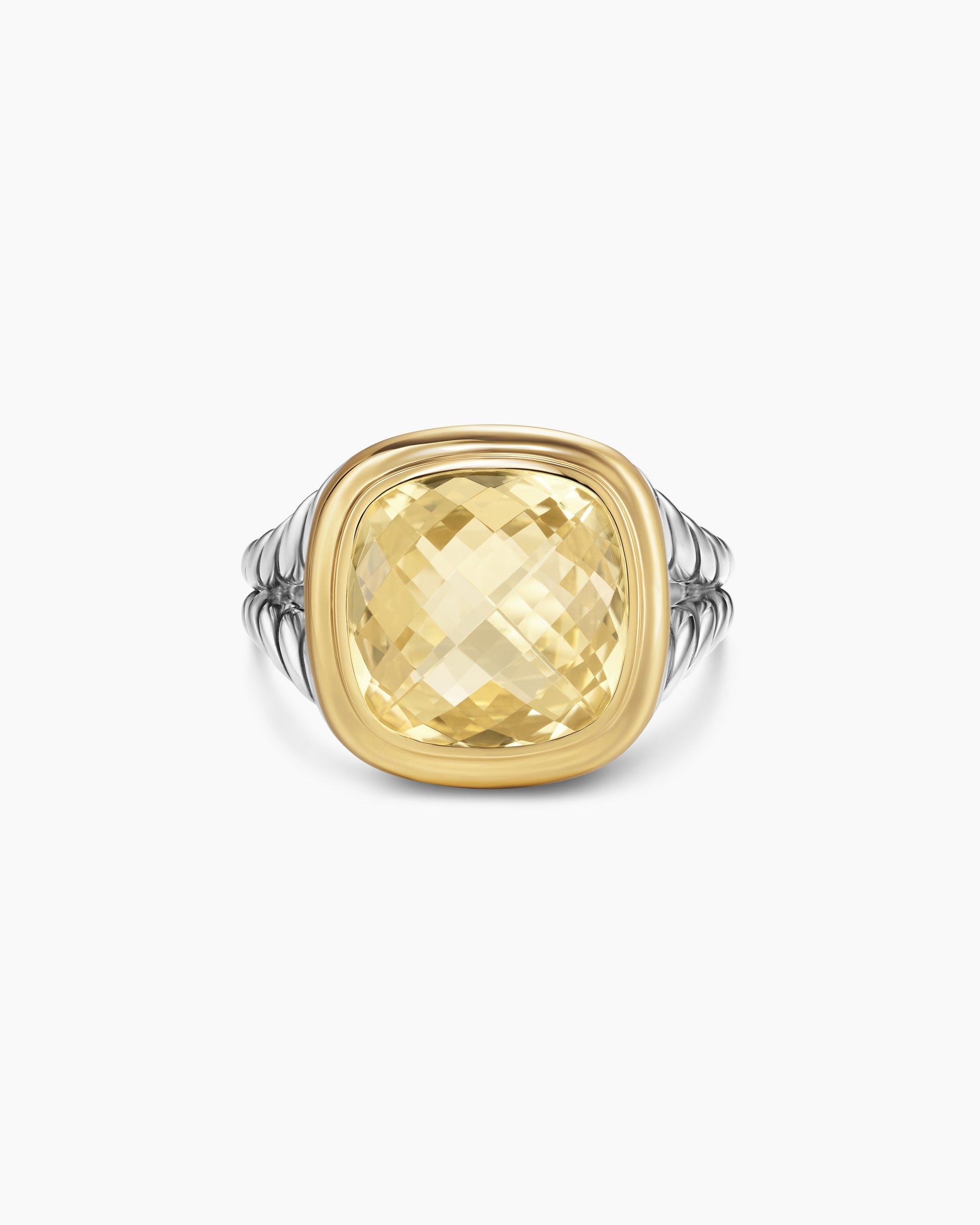 Albion Ring in Sterling Silver with 18K Yellow Gold and Champagne Citrine, 11mm - Image 4