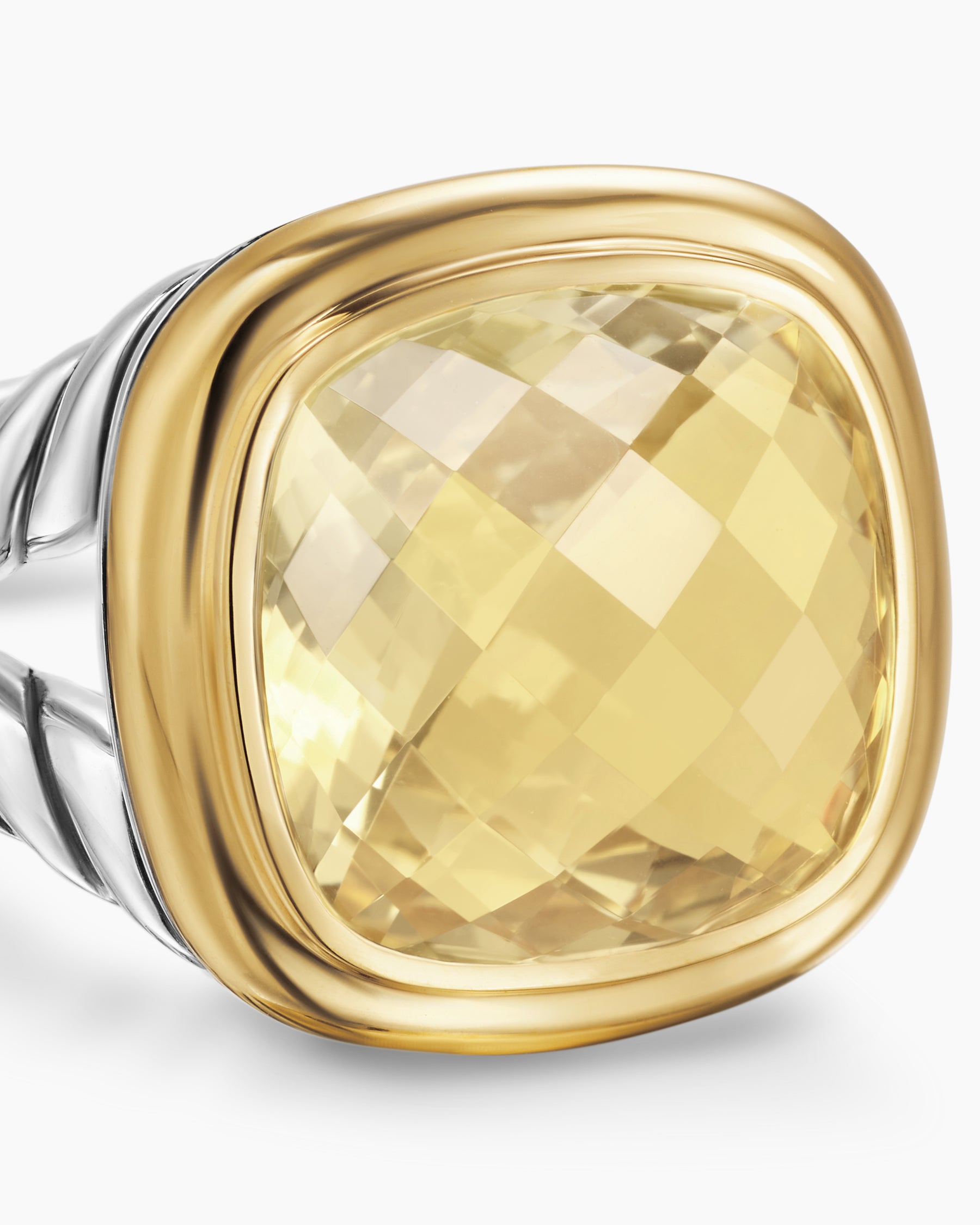 Albion Ring in Sterling Silver with 18K Yellow Gold and Champagne Citrine, 11mm - Image 5