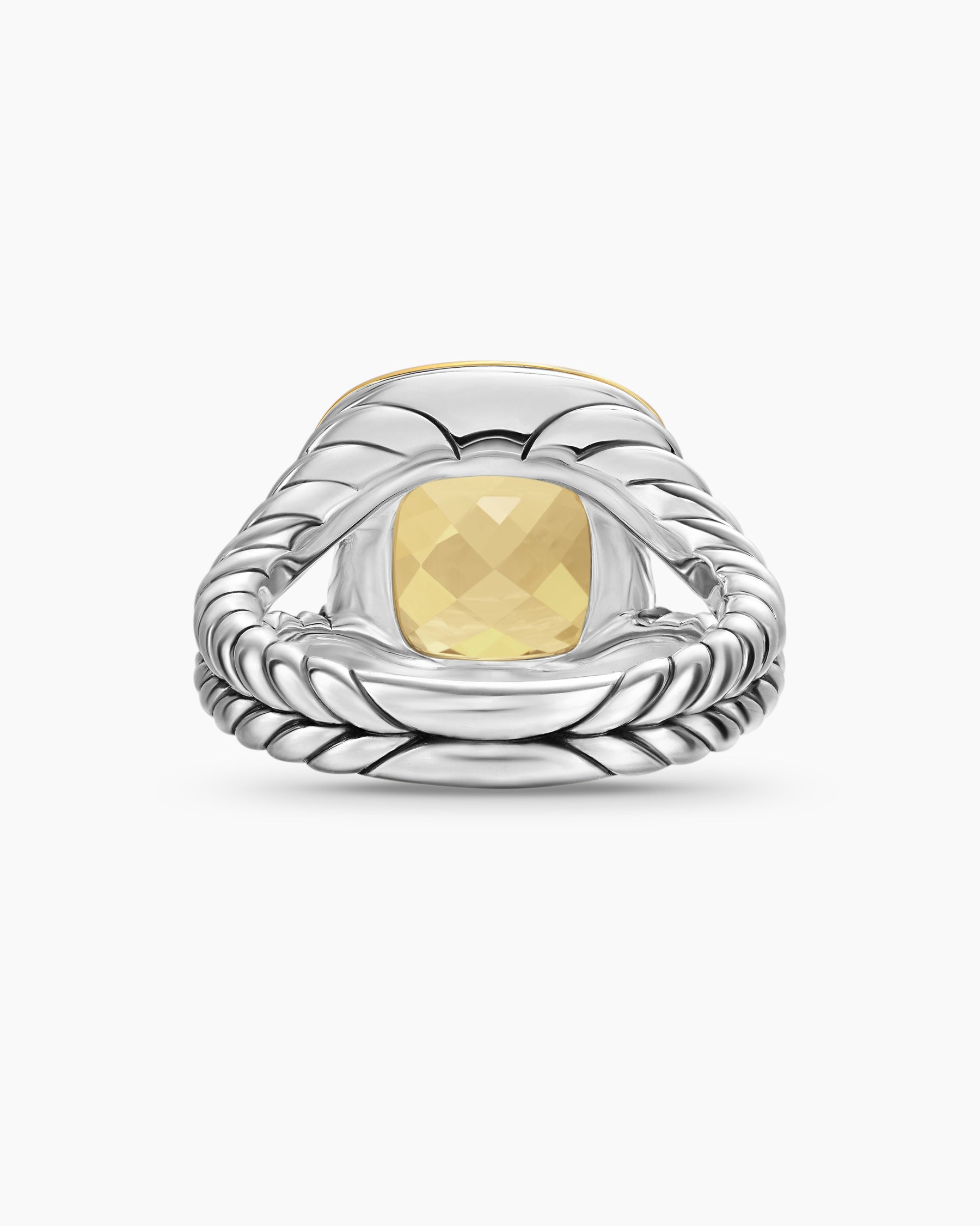 Albion Ring in Sterling Silver with 18K Yellow Gold and Champagne Citrine, 11mm - Image 6
