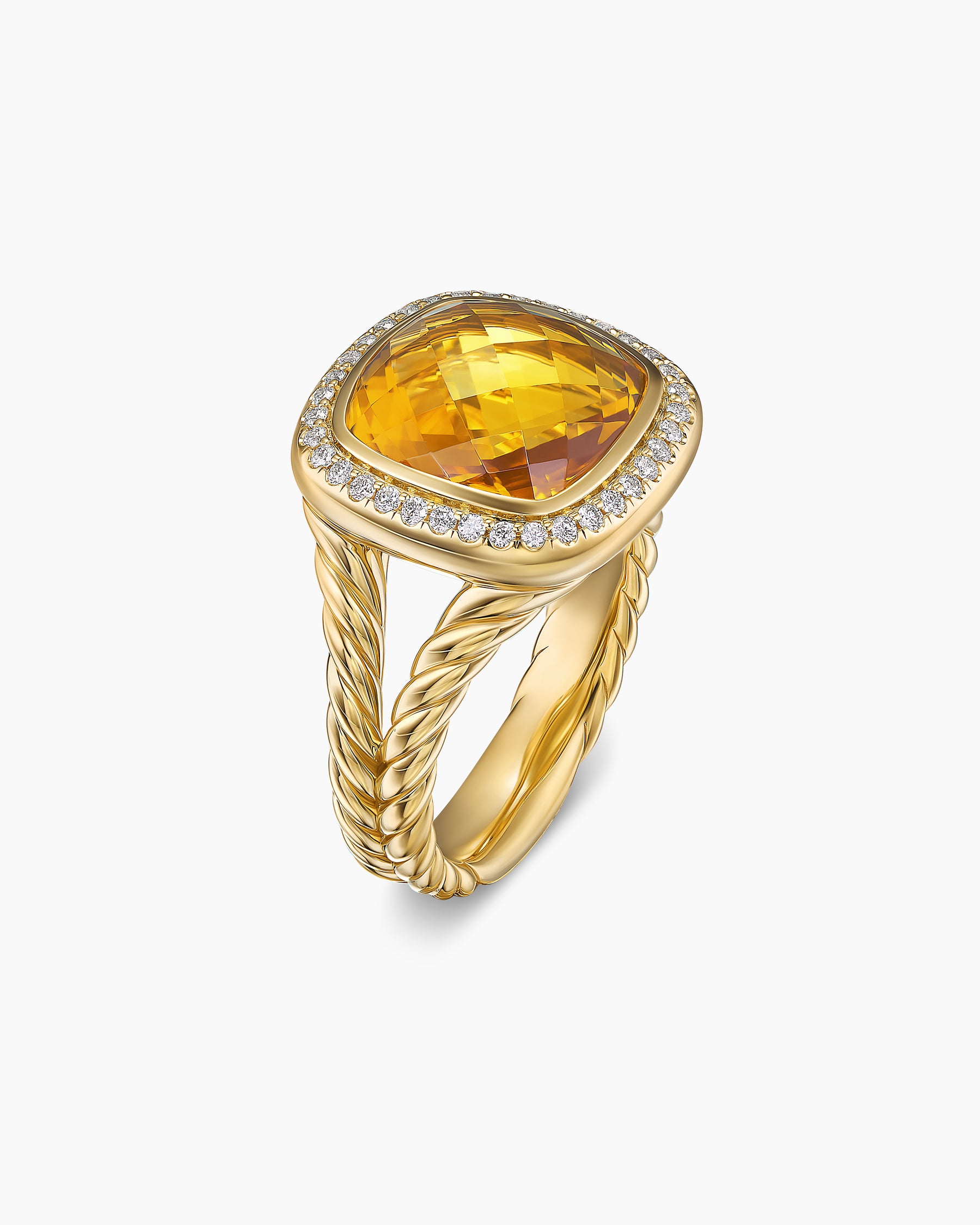 Albion Ring in 18K Yellow Gold with Citrine and Diamonds, 11mm - Image 3