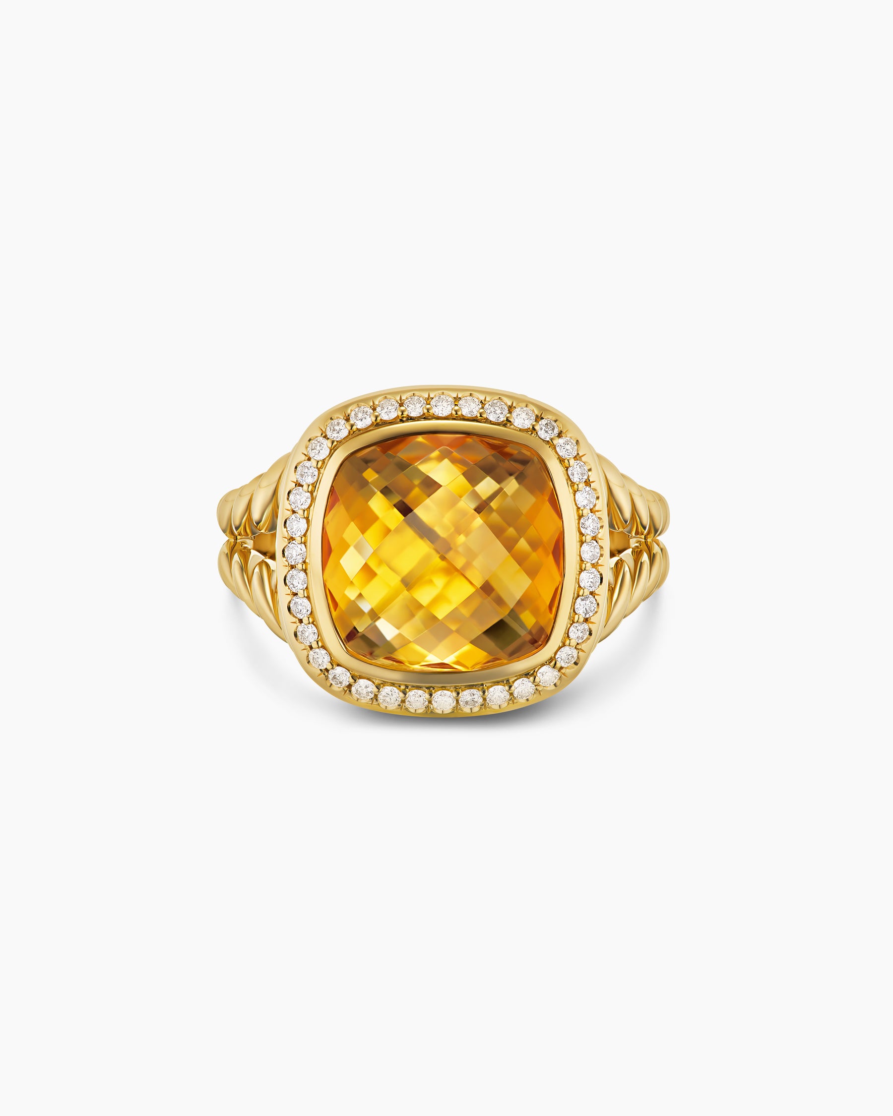 Albion Ring in 18K Yellow Gold with Citrine and Diamonds, 11mm - Image 4