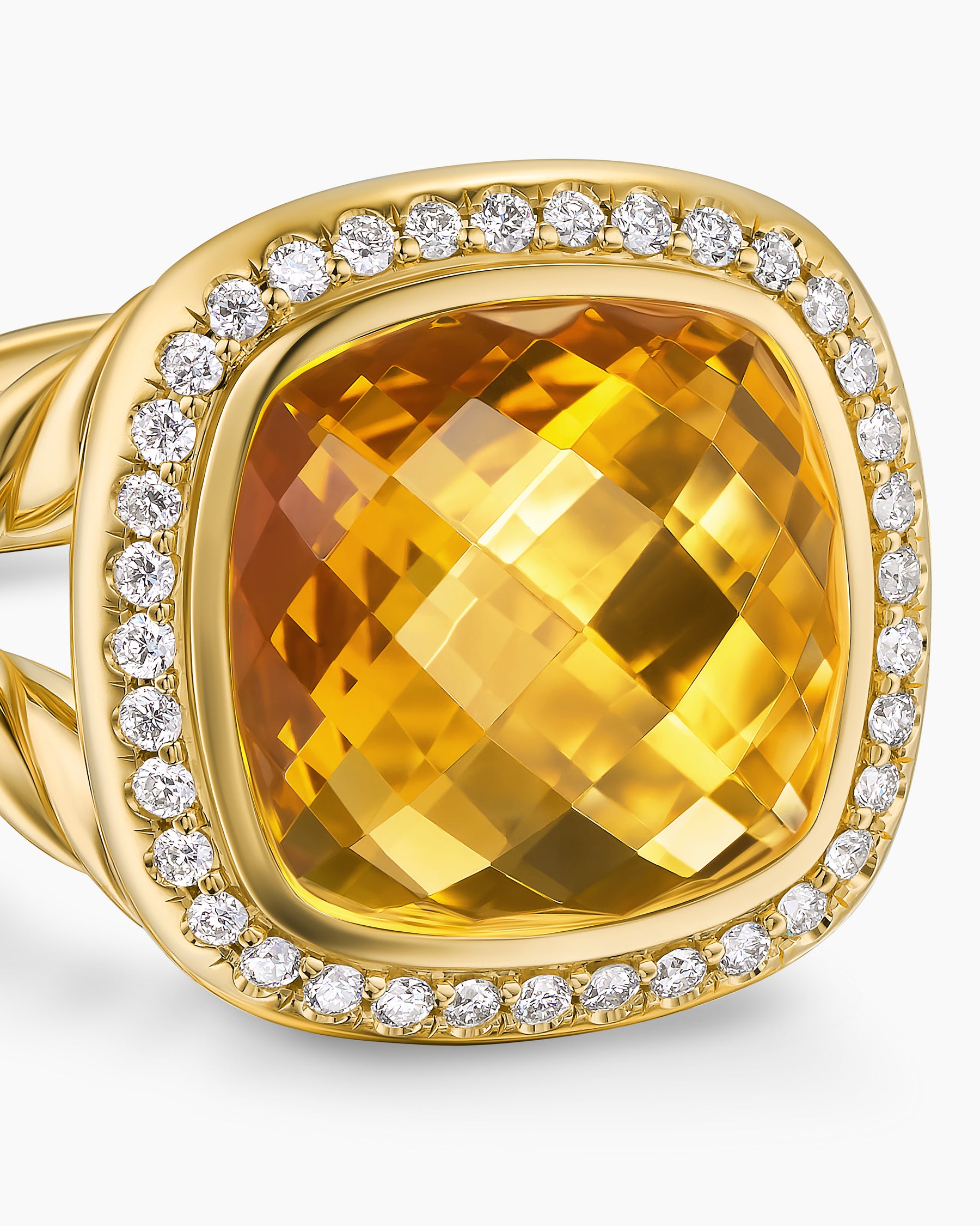 Albion Ring in 18K Yellow Gold with Citrine and Diamonds, 11mm - Image 5