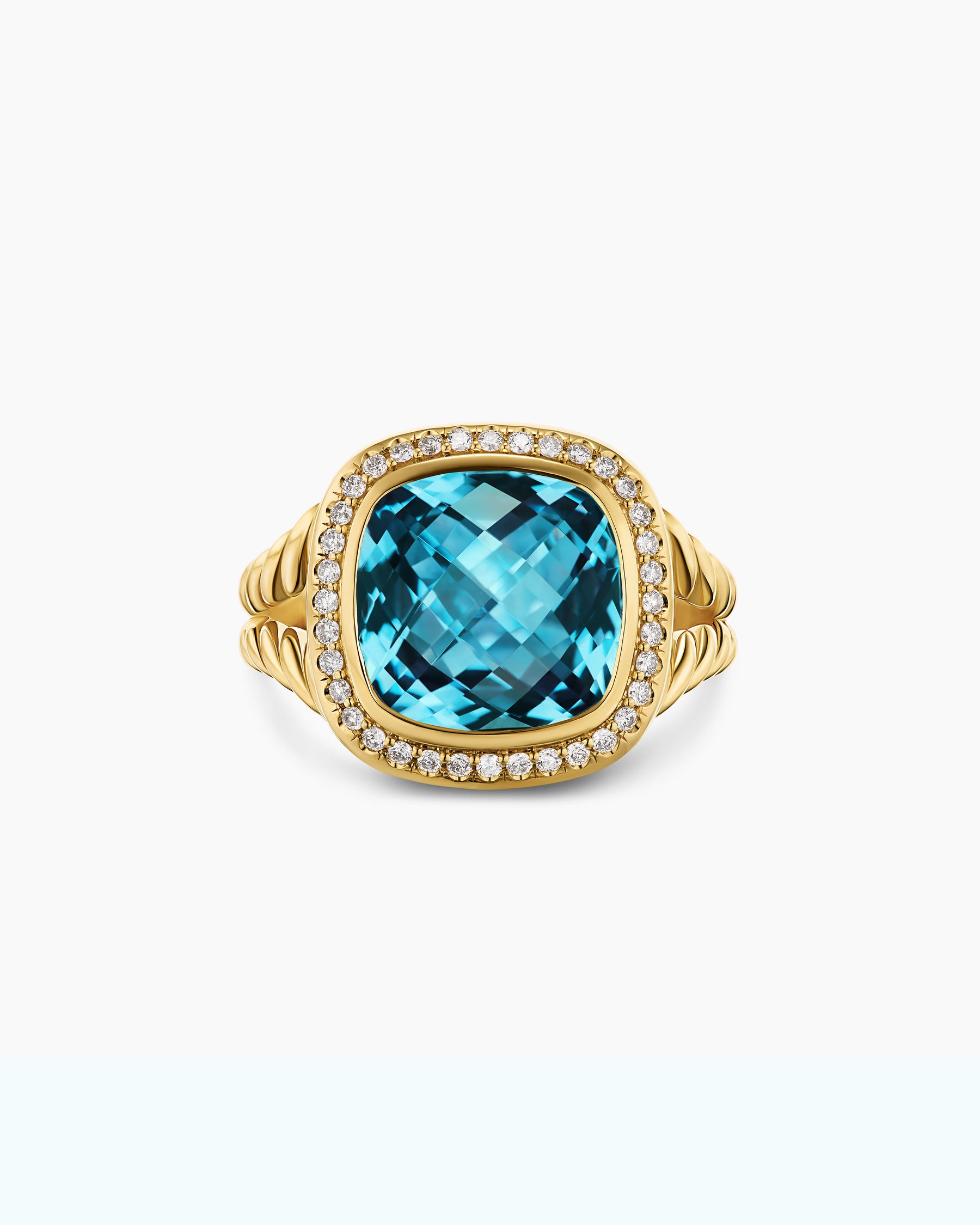 Albion Ring in 18K Yellow Gold with Hampton Blue Topaz and Diamonds, 11mm - Image 4