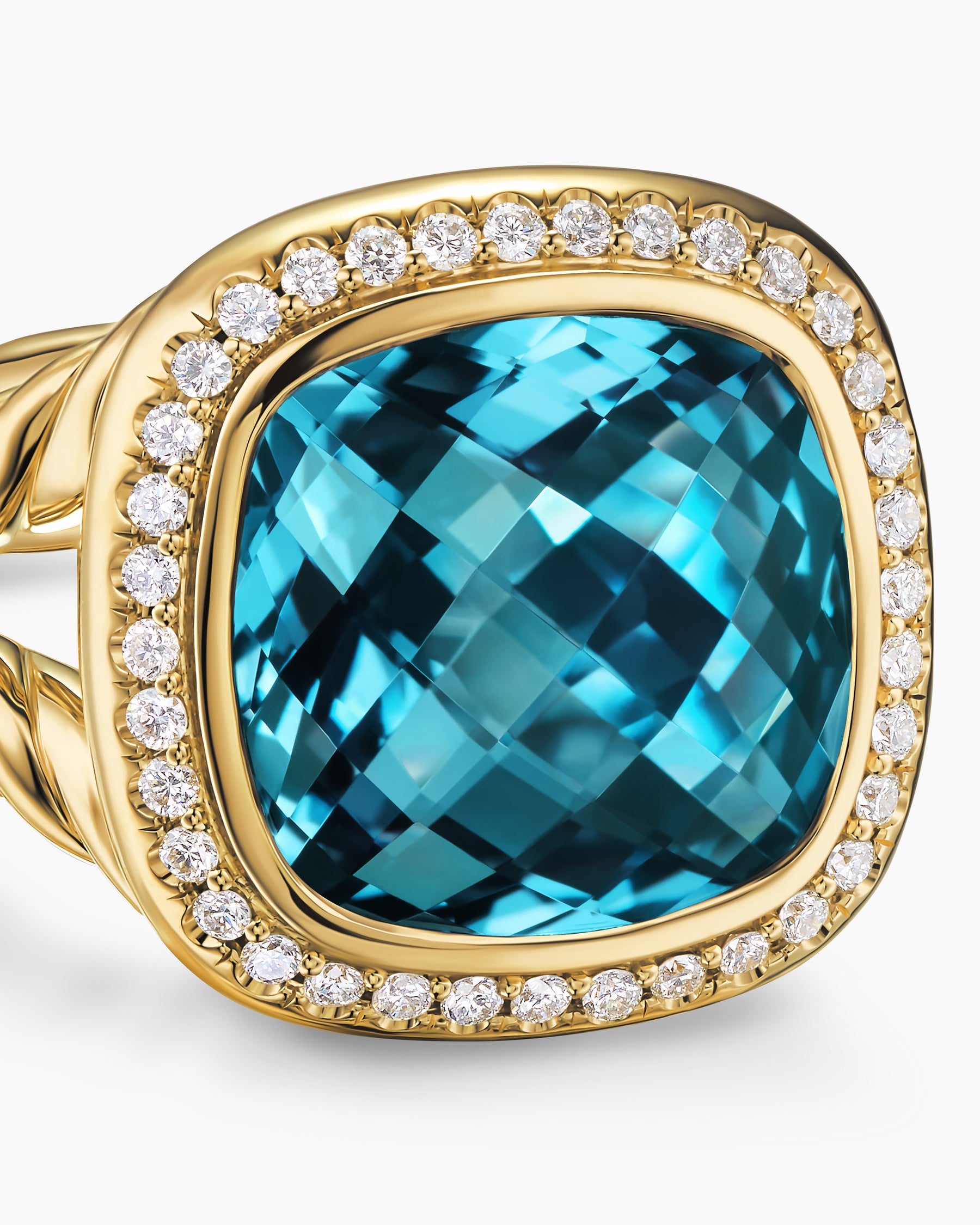 Albion Ring in 18K Yellow Gold with Hampton Blue Topaz and Diamonds, 11mm - Image 5