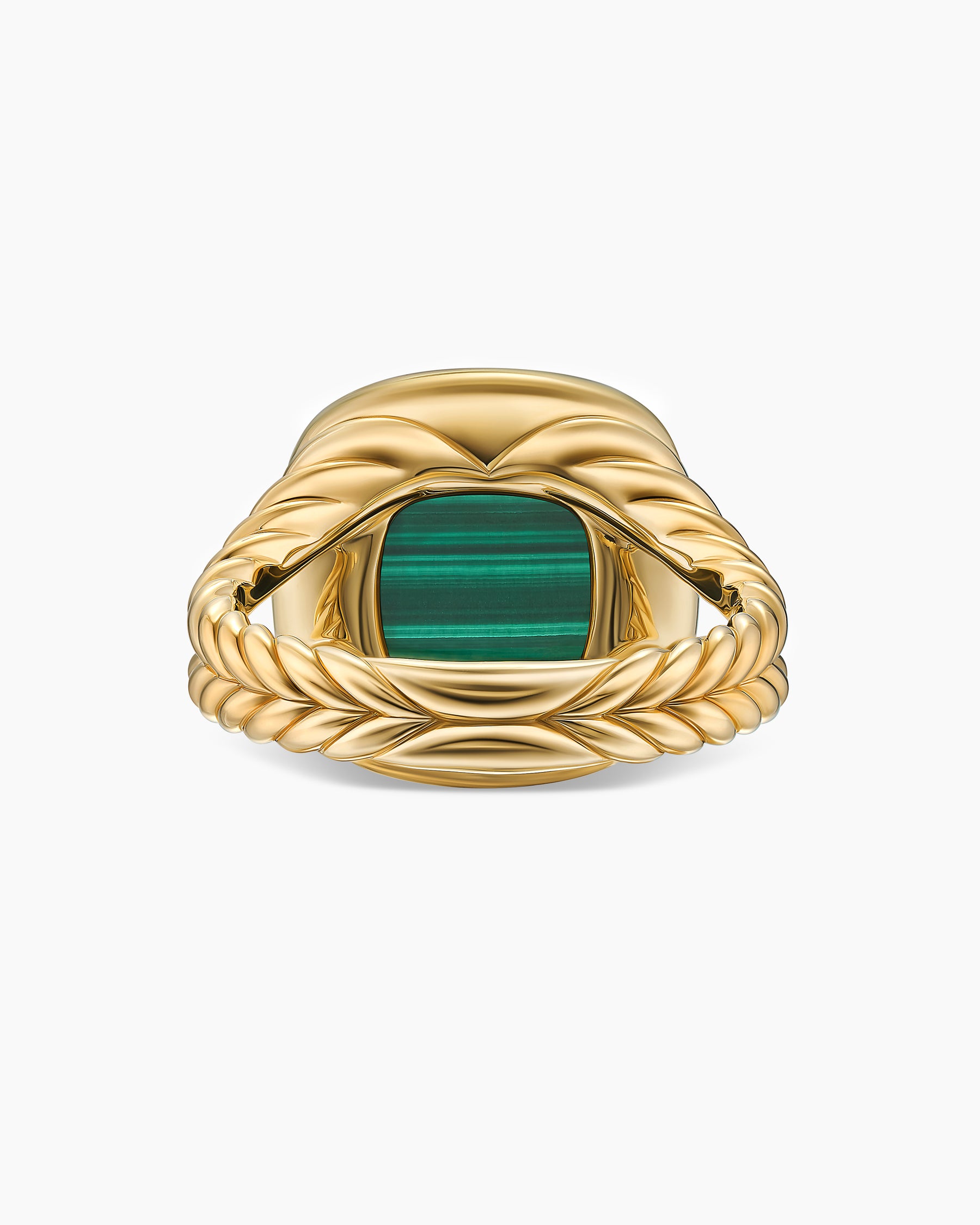 Albion Ring in 18K Yellow Gold with Malachite and Diamonds, 11mm - Image 6