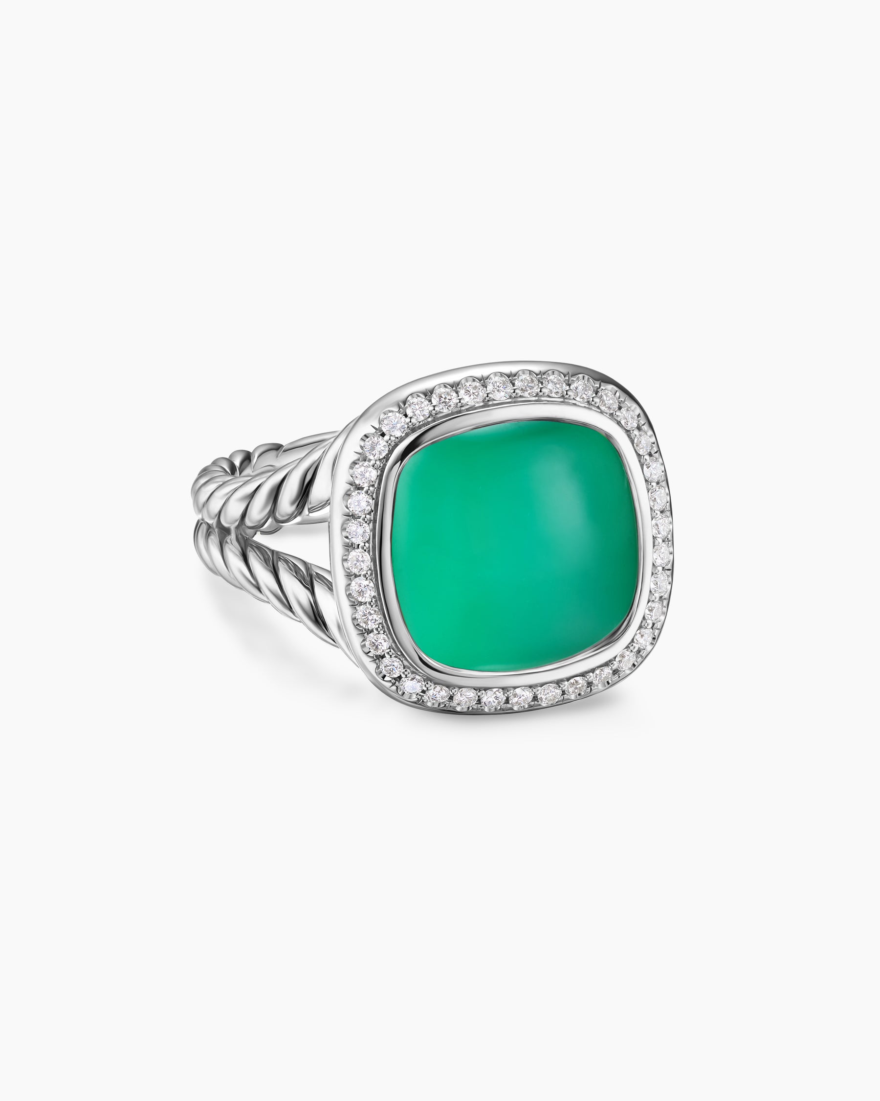 Albion Ring in Sterling Silver with Lagoon Orchid and Diamonds, 11mm