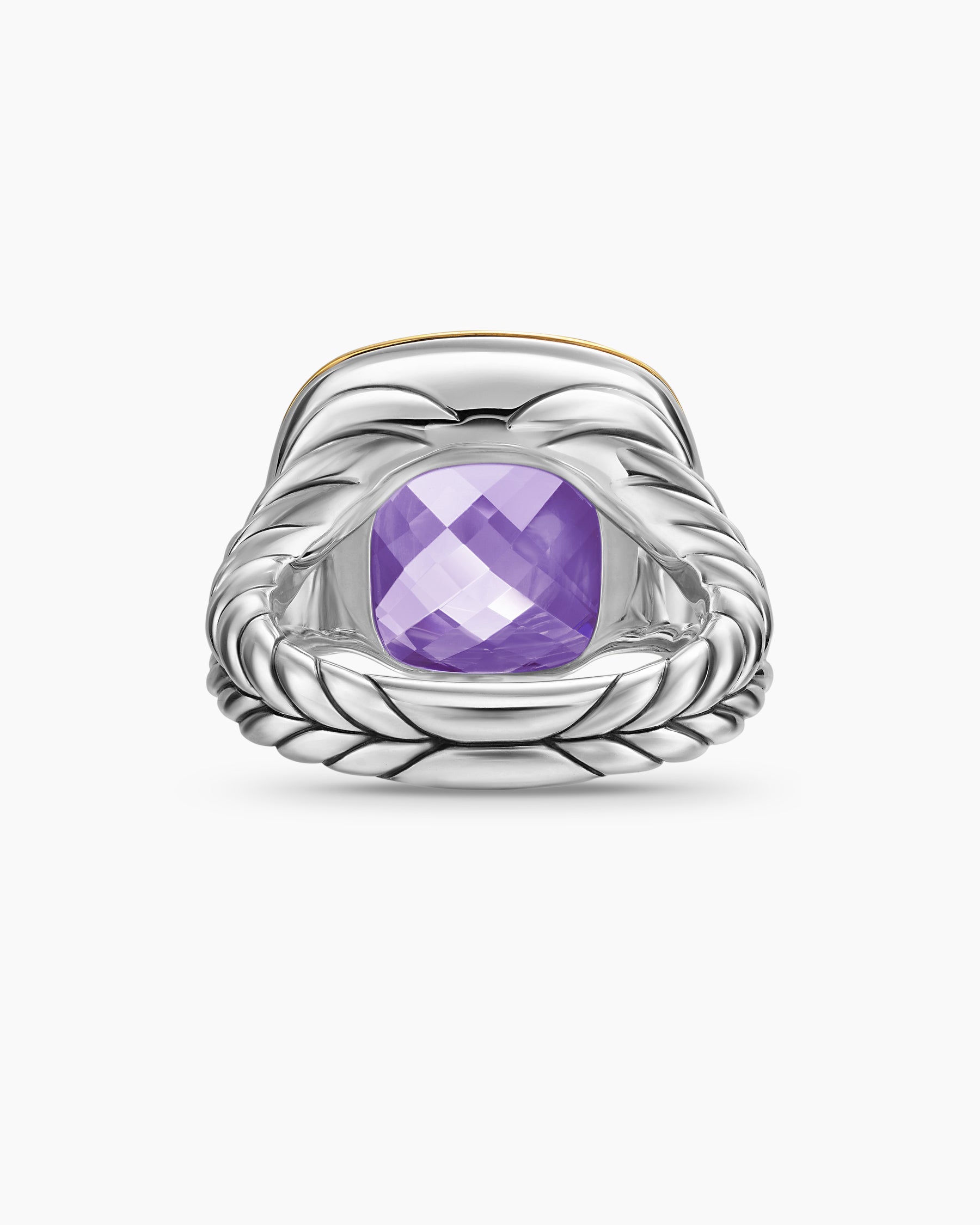 Albion Ring in Sterling Silver with 18K Yellow Gold and Amethyst, 15mm - Image 6