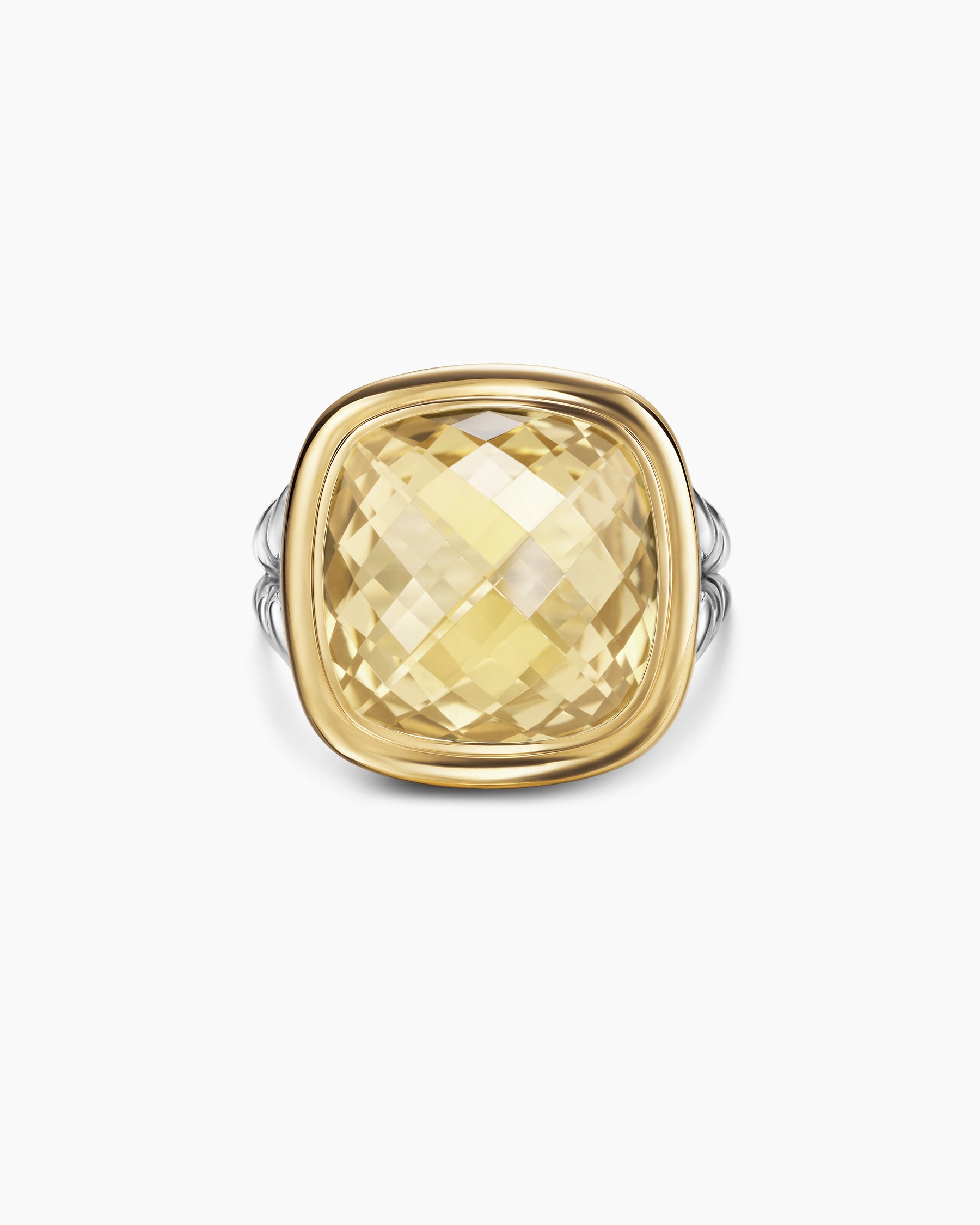 Albion Ring in Sterling Silver with 18K Yellow Gold and Champagne Citrine, 15mm - Image 4