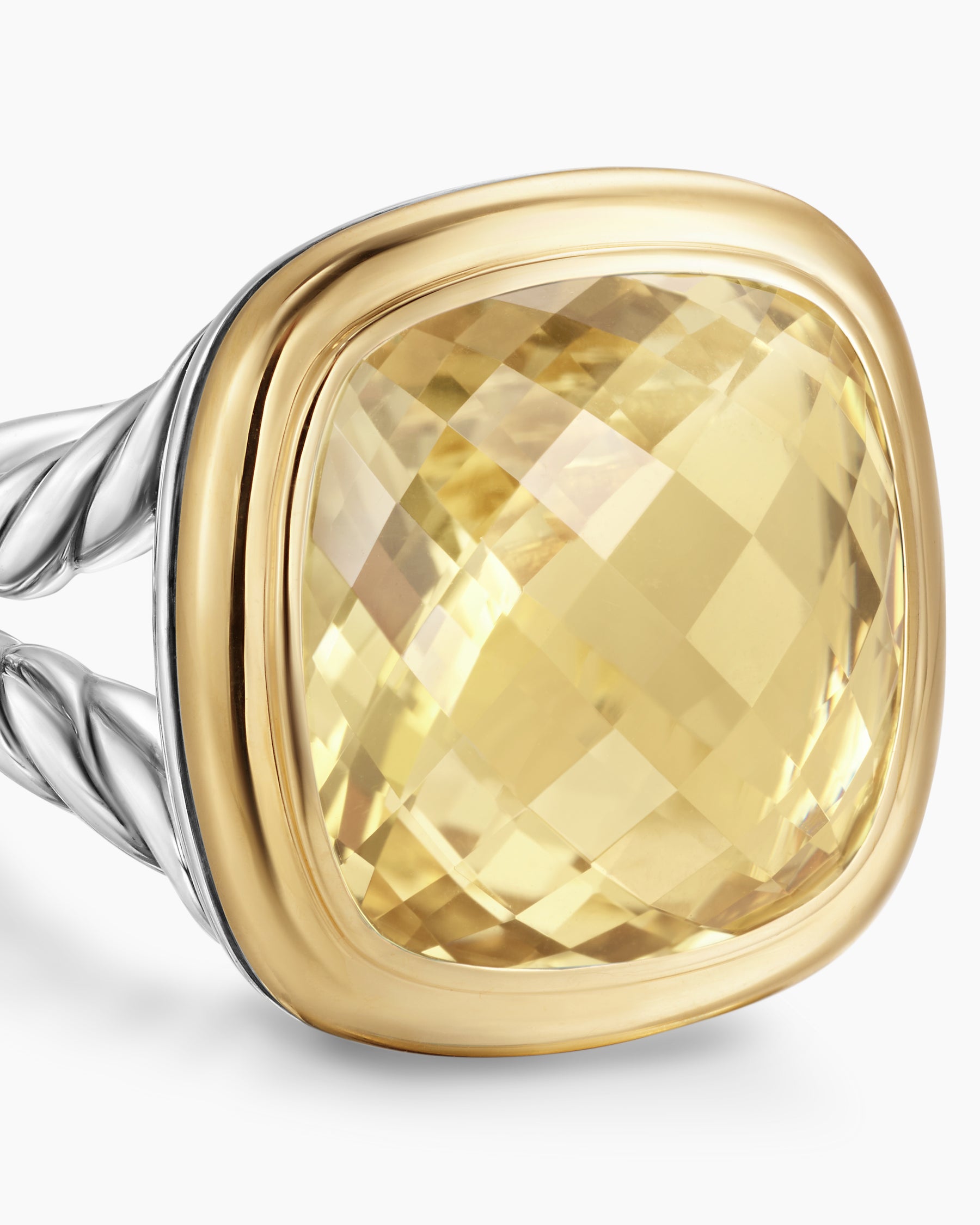 Albion Ring in Sterling Silver with 18K Yellow Gold and Champagne Citrine, 15mm - Image 5
