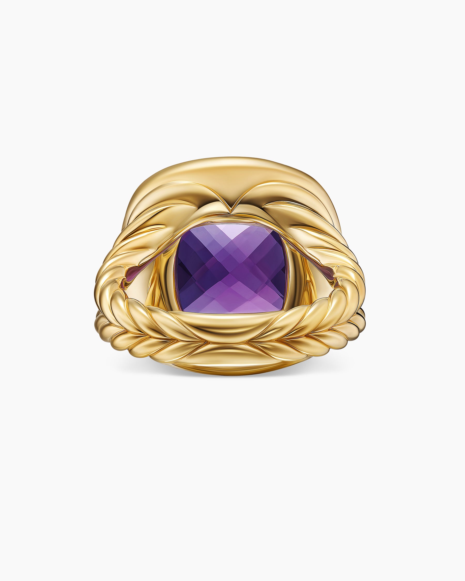 Albion Ring in 18K Yellow Gold with Amethyst and Diamonds, 15mm - Image 6