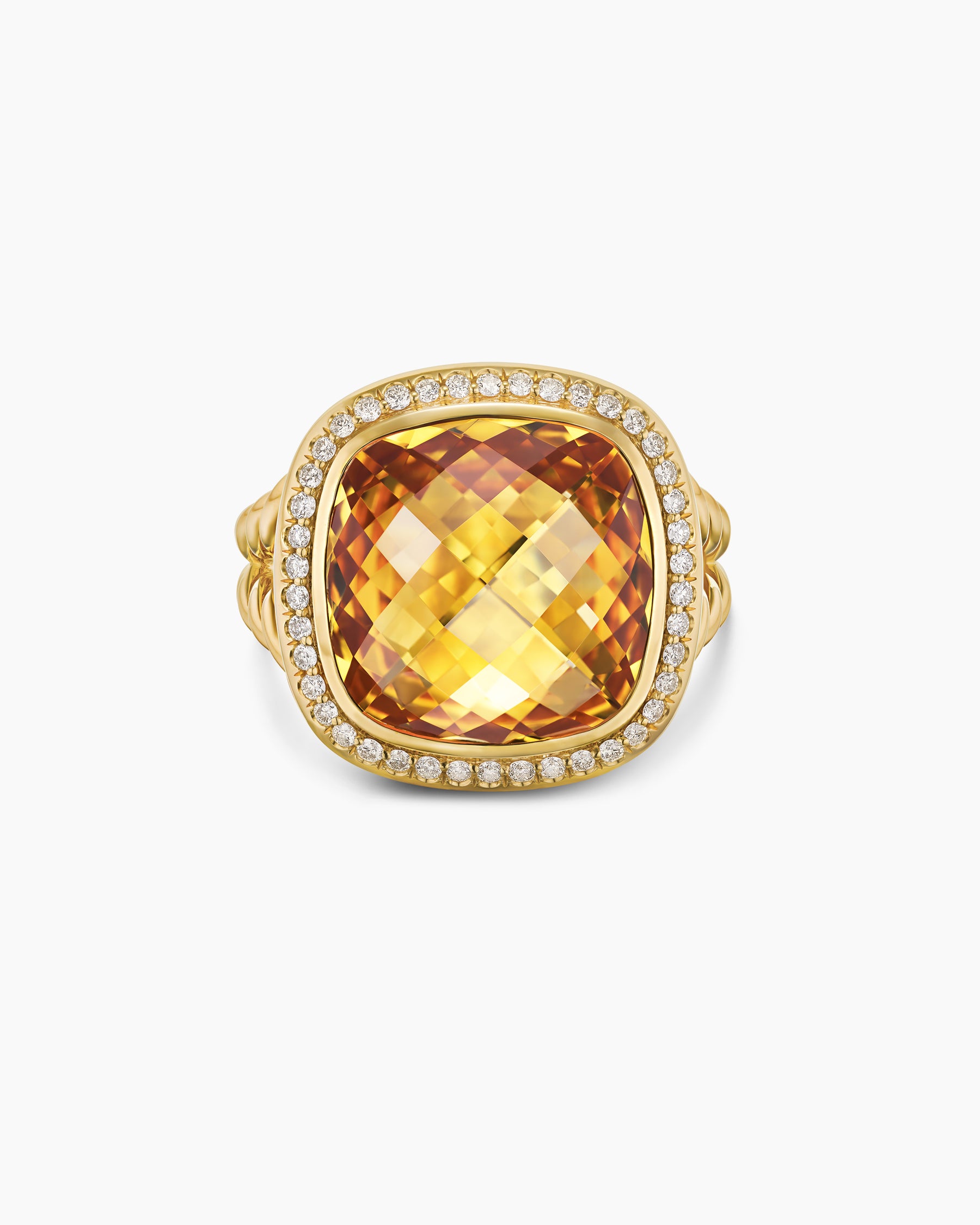 Albion Ring in 18K Yellow Gold with Citrine and Diamonds, 15mm - Image 4