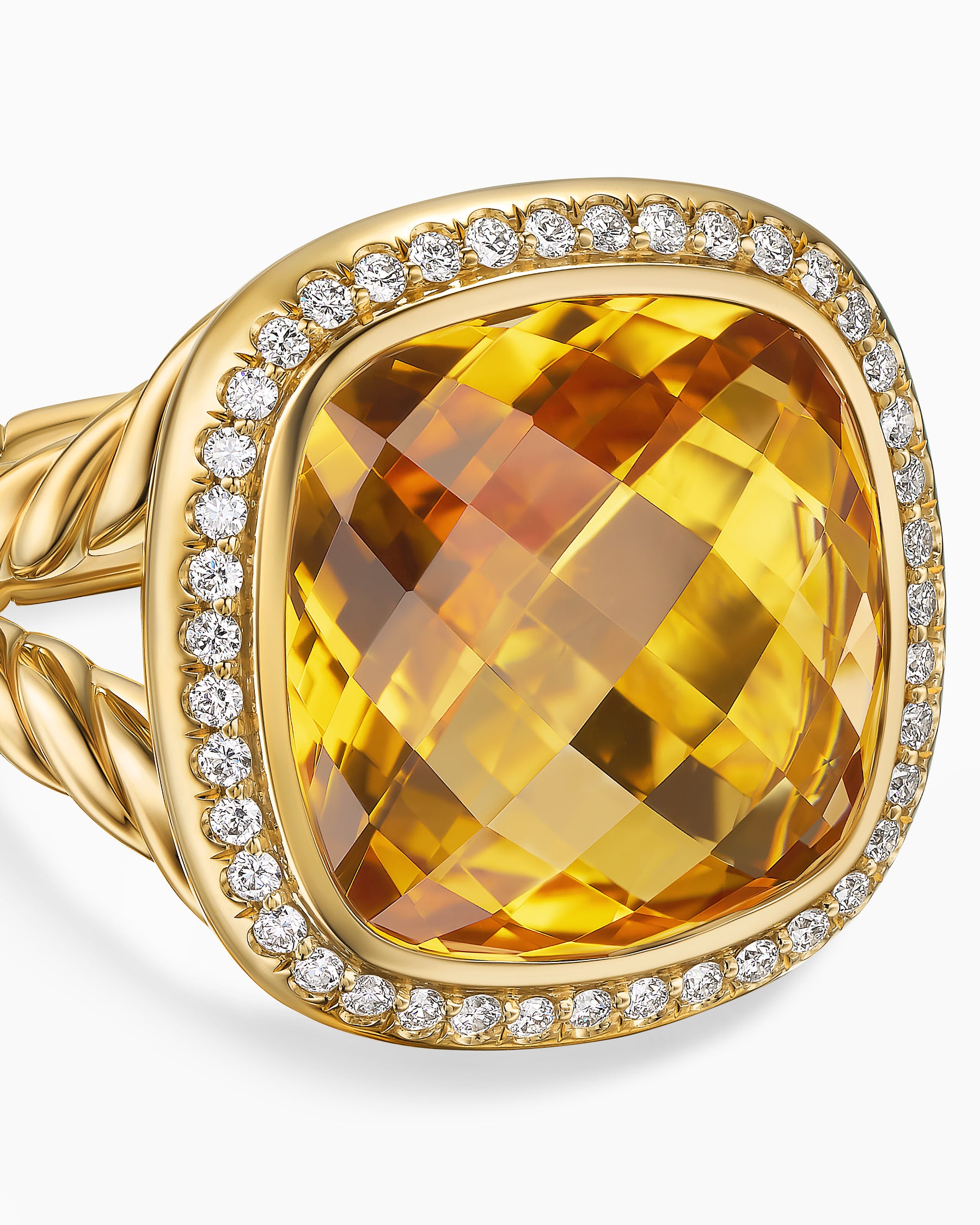 Albion Ring in 18K Yellow Gold with Citrine and Diamonds, 15mm - Image 5