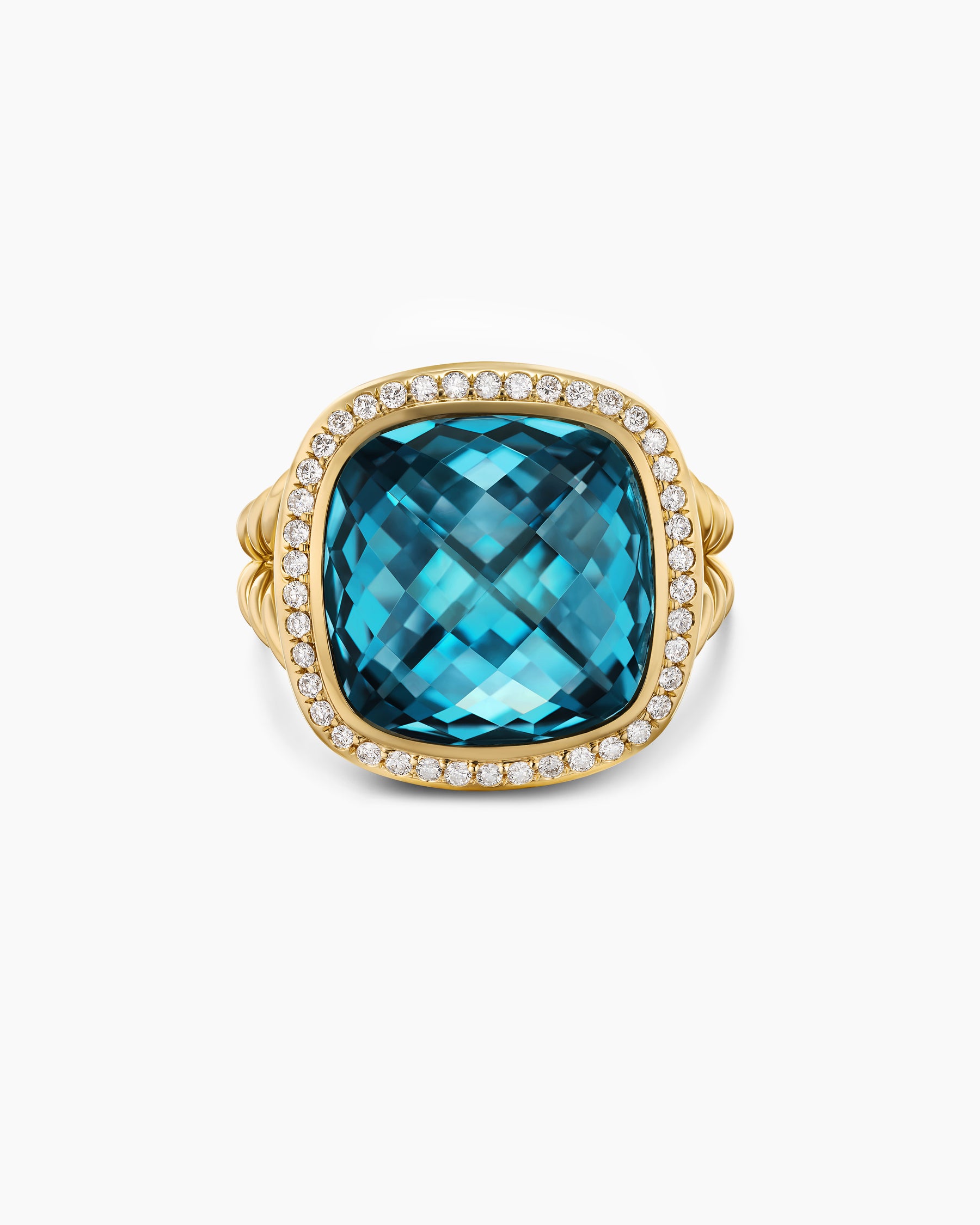 Albion Ring in 18K Yellow Gold with Hampton Blue Topaz and Diamonds, 15mm - Image 4
