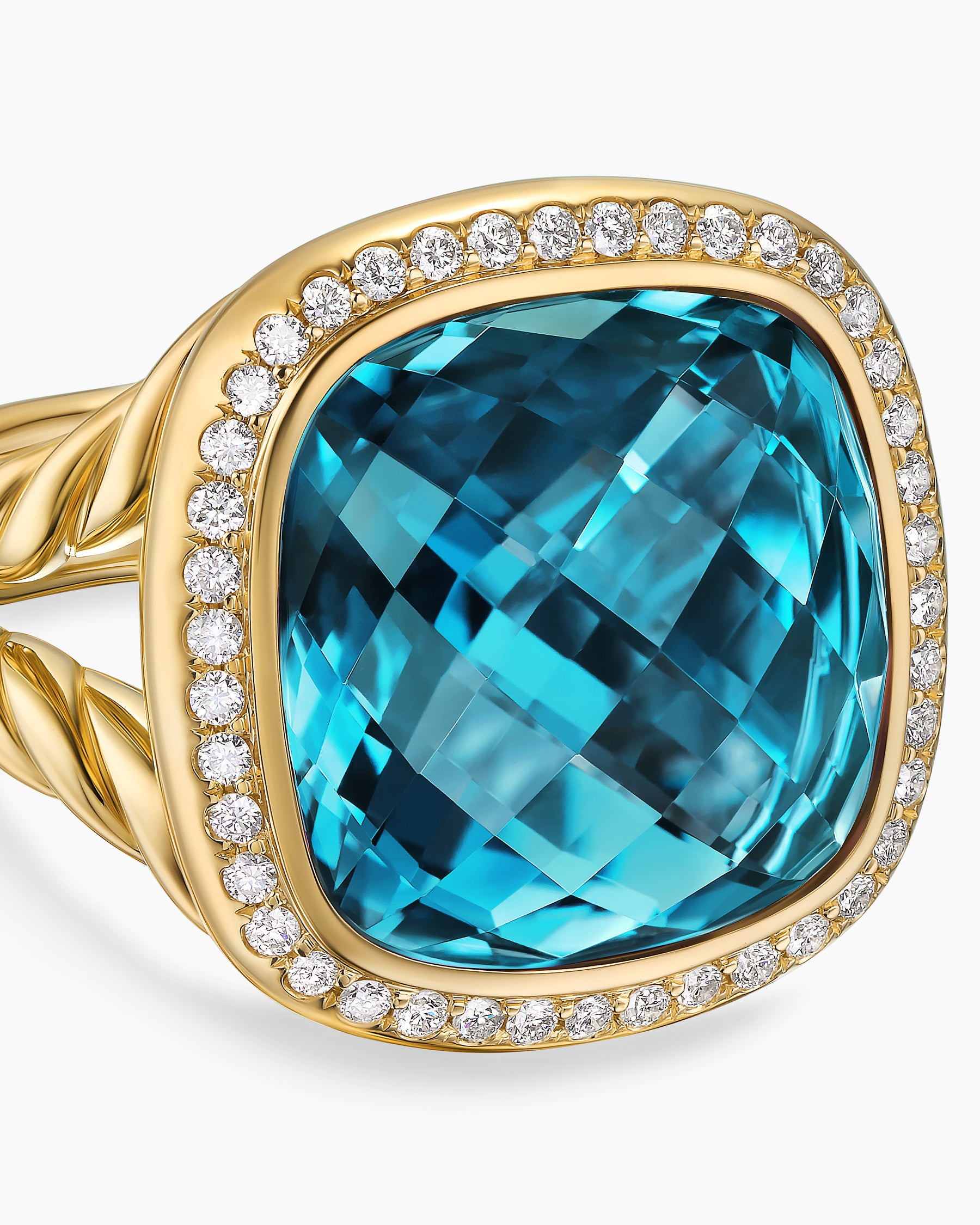 Albion Ring in 18K Yellow Gold with Hampton Blue Topaz and Diamonds, 15mm - Image 5