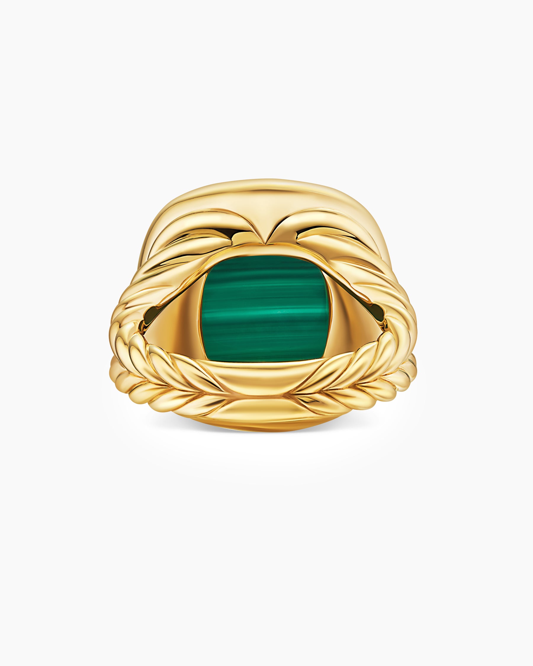 Albion Ring in 18K Yellow Gold with Malachite and Diamonds, 15mm - Image 6