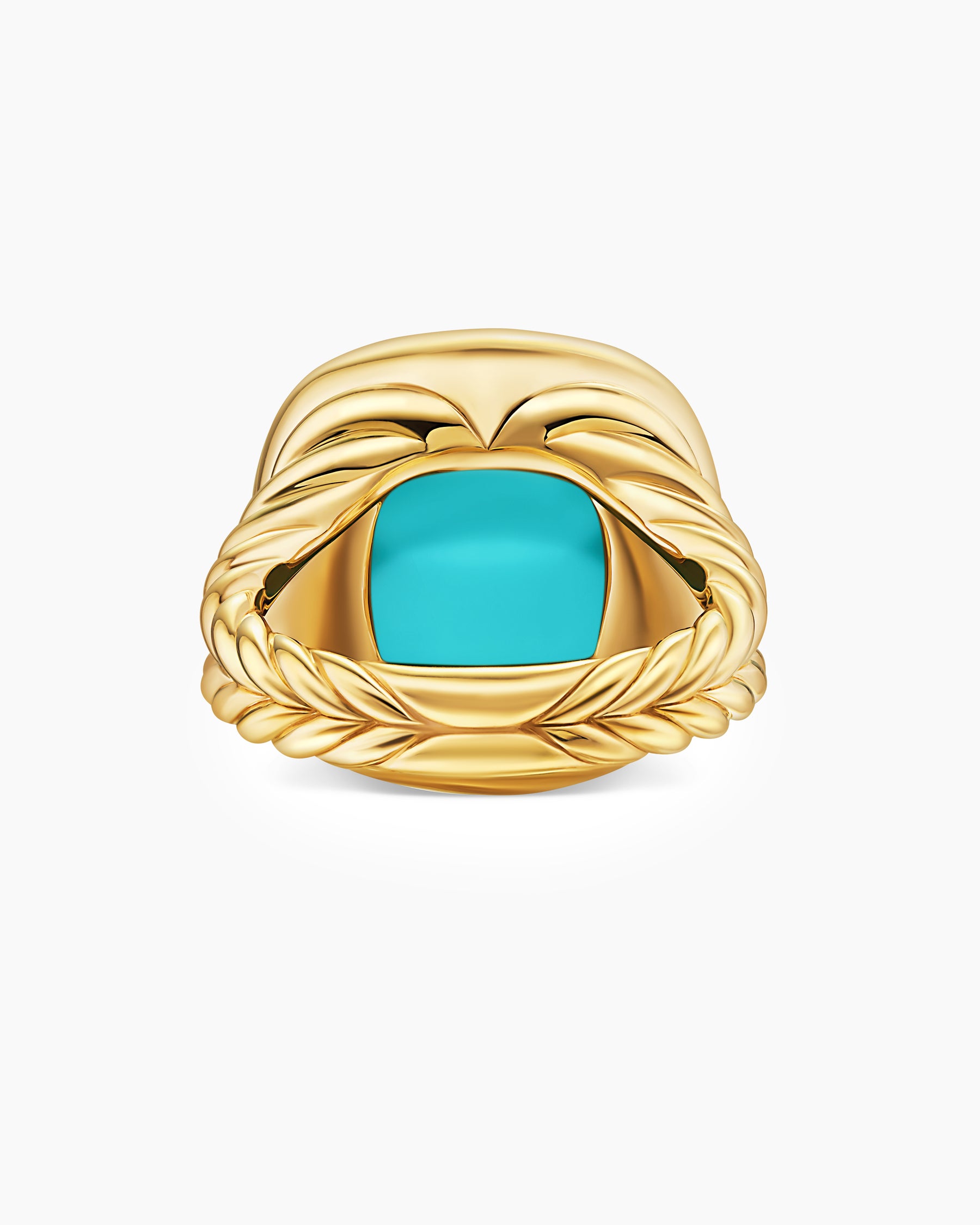 Albion Ring in 18K Yellow Gold with Turquoise and Diamonds, 15mm - Image 6