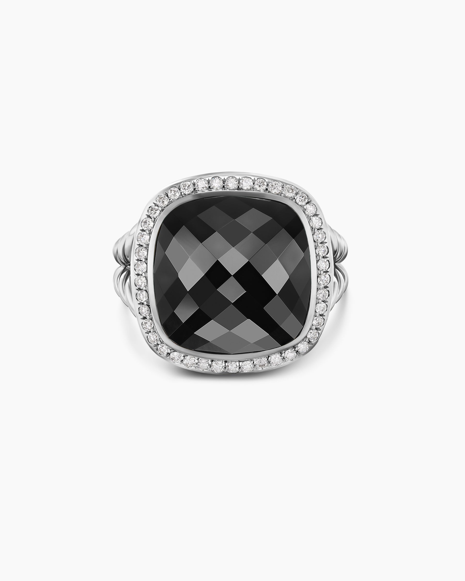 Albion Ring in Sterling Silver with Black Onyx and Diamonds, 15mm - Image 4
