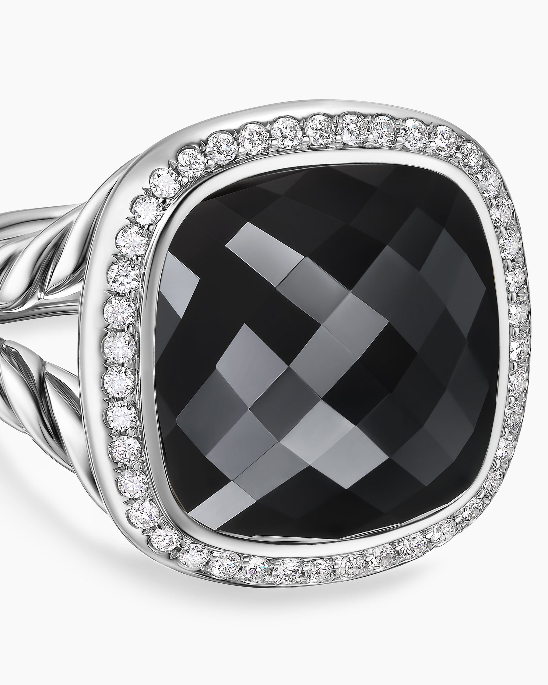 Albion Ring in Sterling Silver with Black Onyx and Diamonds, 15mm - Image 5