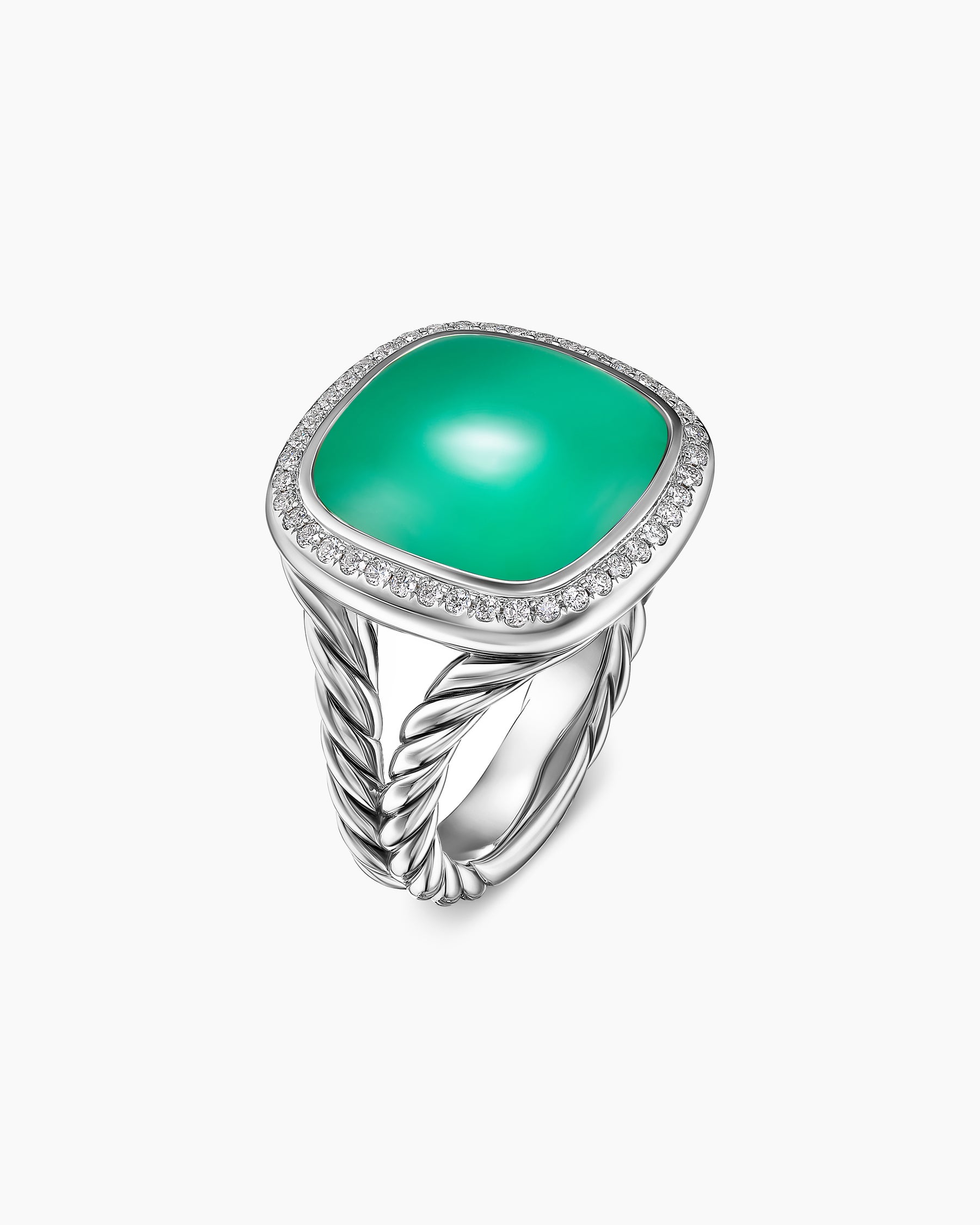 Alternative view of Albion Ring in Sterling Silver with Lagoon Orchid and Diamonds, 15mm