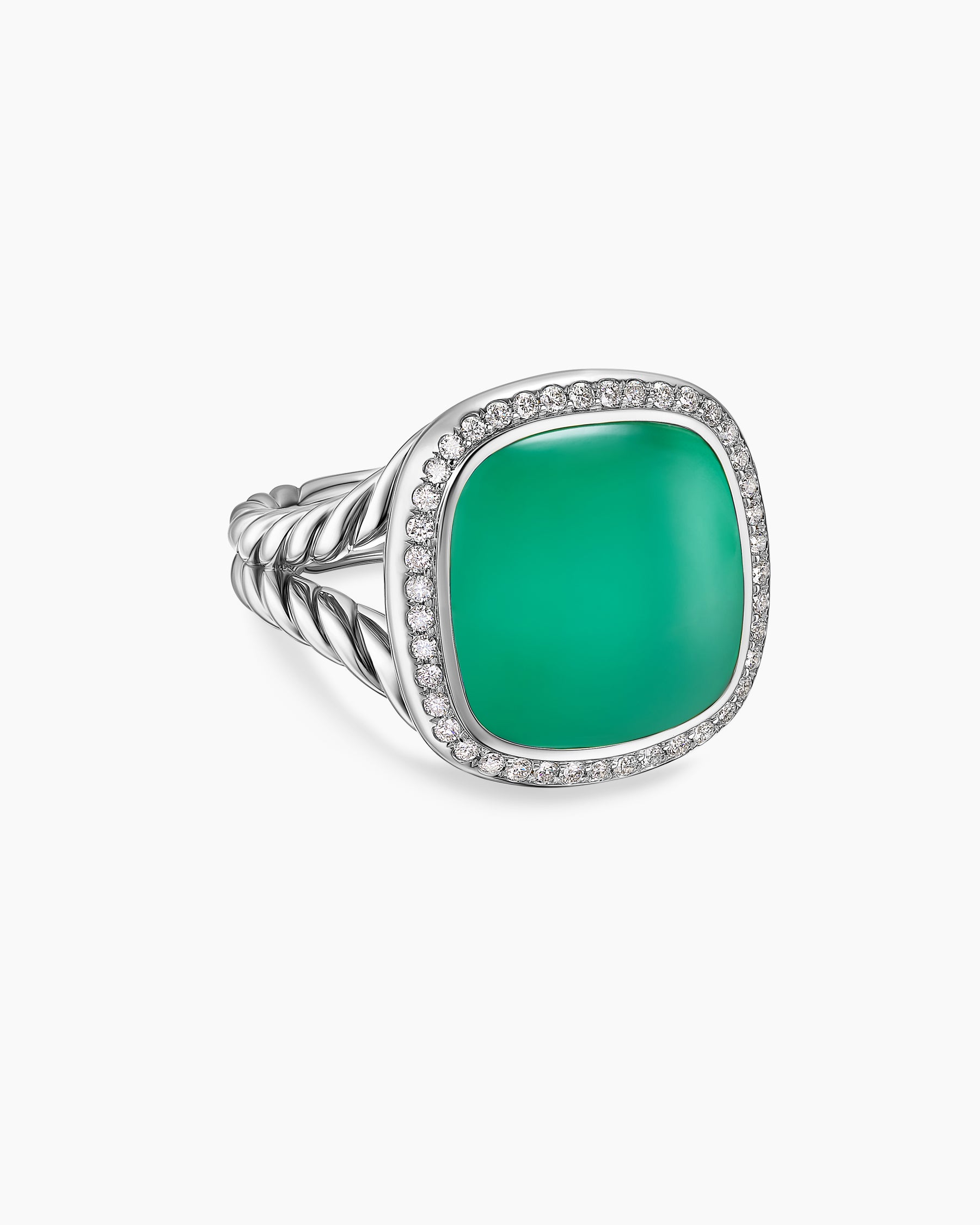 Albion Ring in Sterling Silver with Lagoon Orchid and Diamonds, 15mm