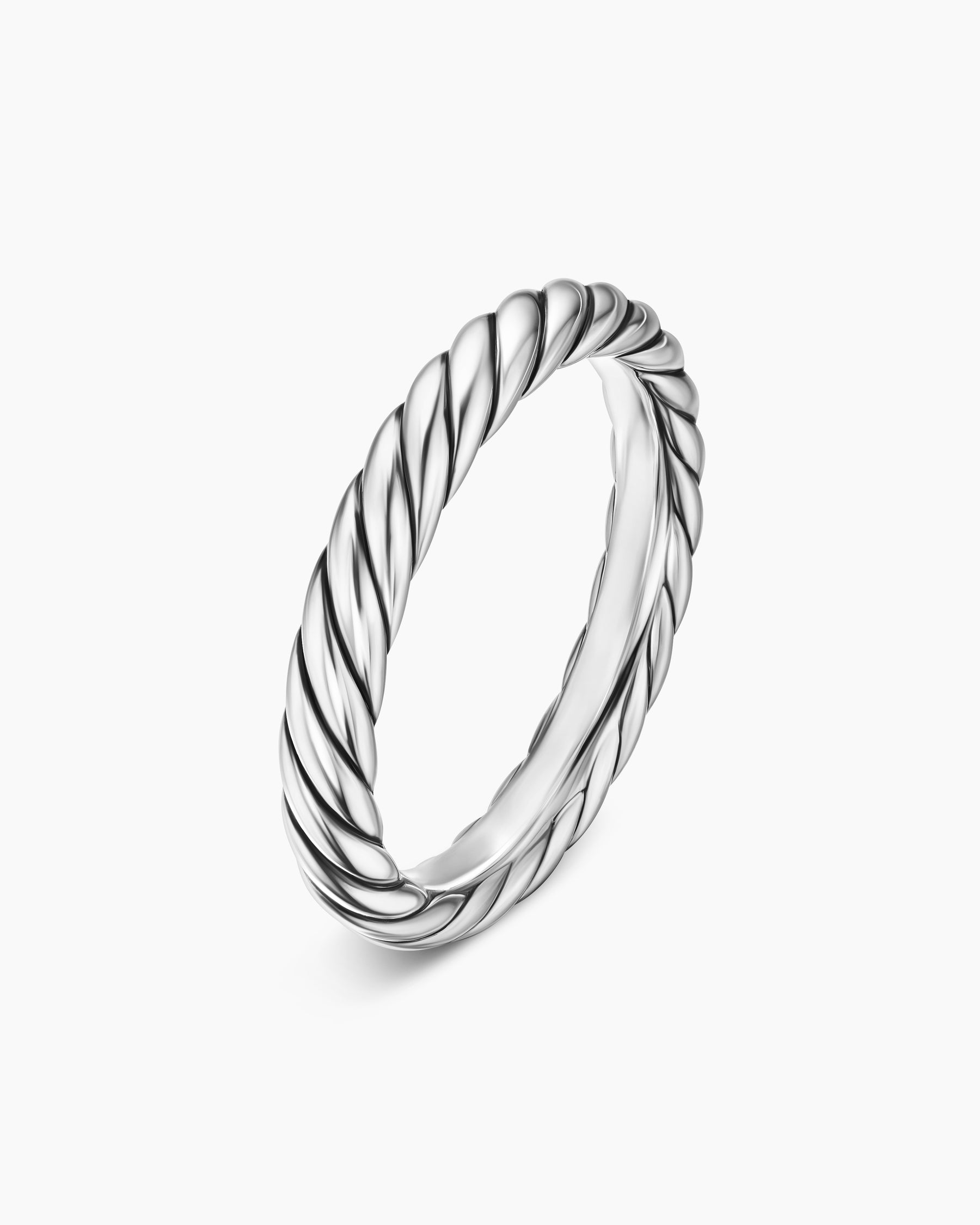 Cable Band Ring in Sterling Silver, 3.4mm - Image 3
