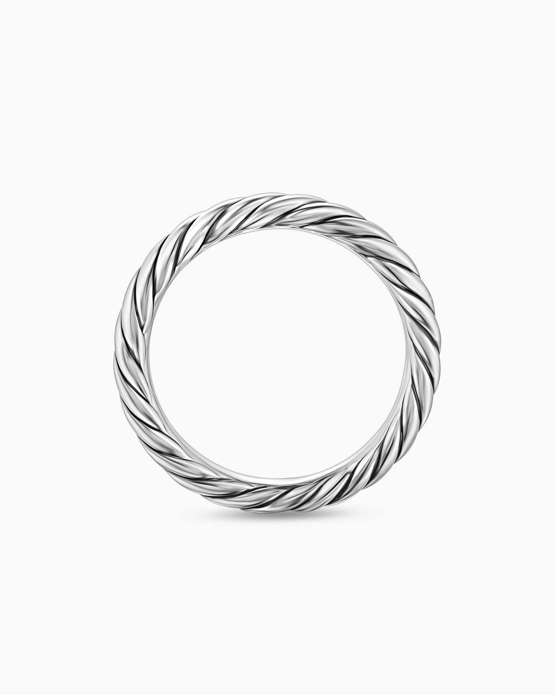 Cable Band Ring in Sterling Silver, 3.4mm - Image 5
