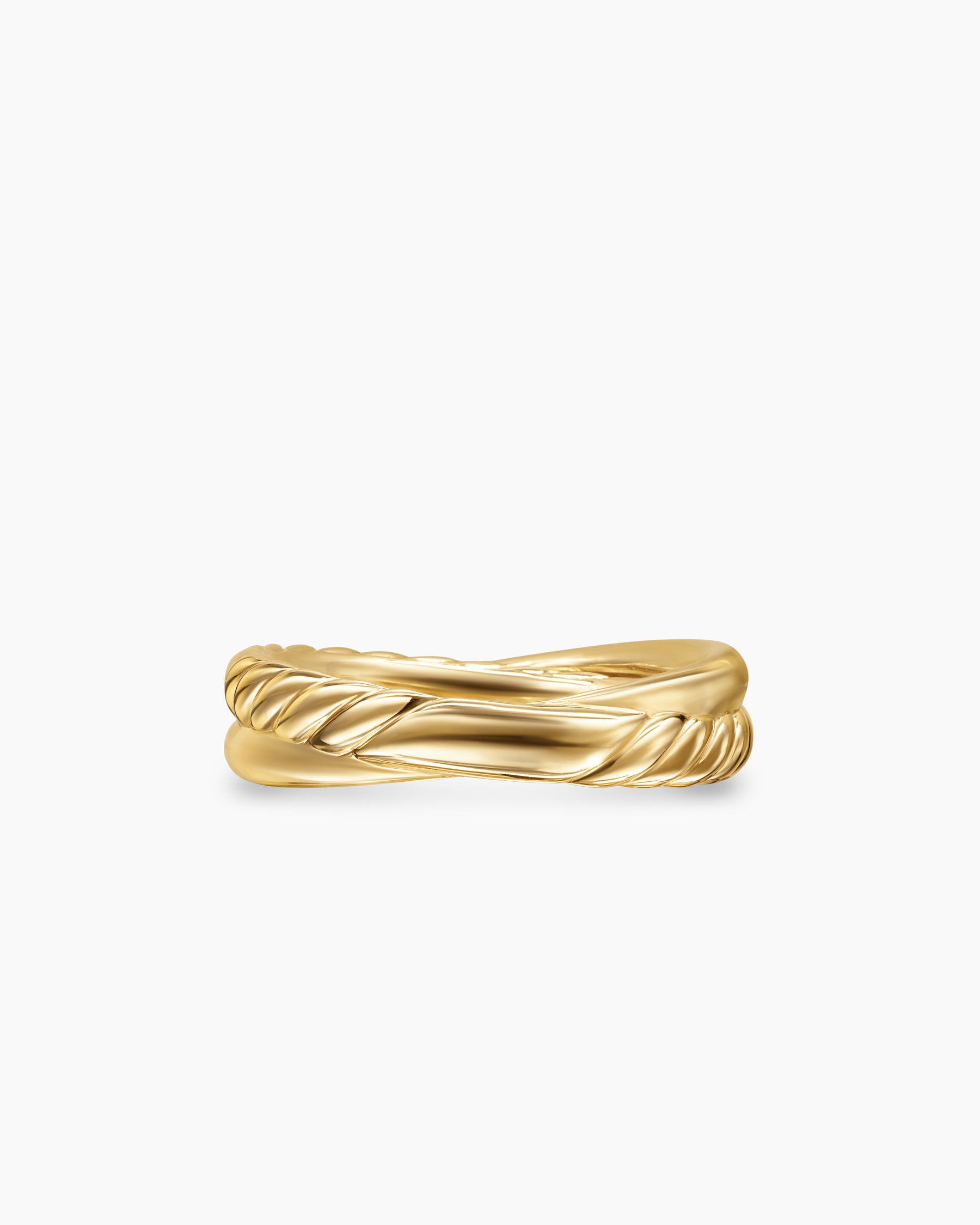 Crossover Two Row Ring in 18K Yellow Gold with Diamonds, 5mm - Image 6