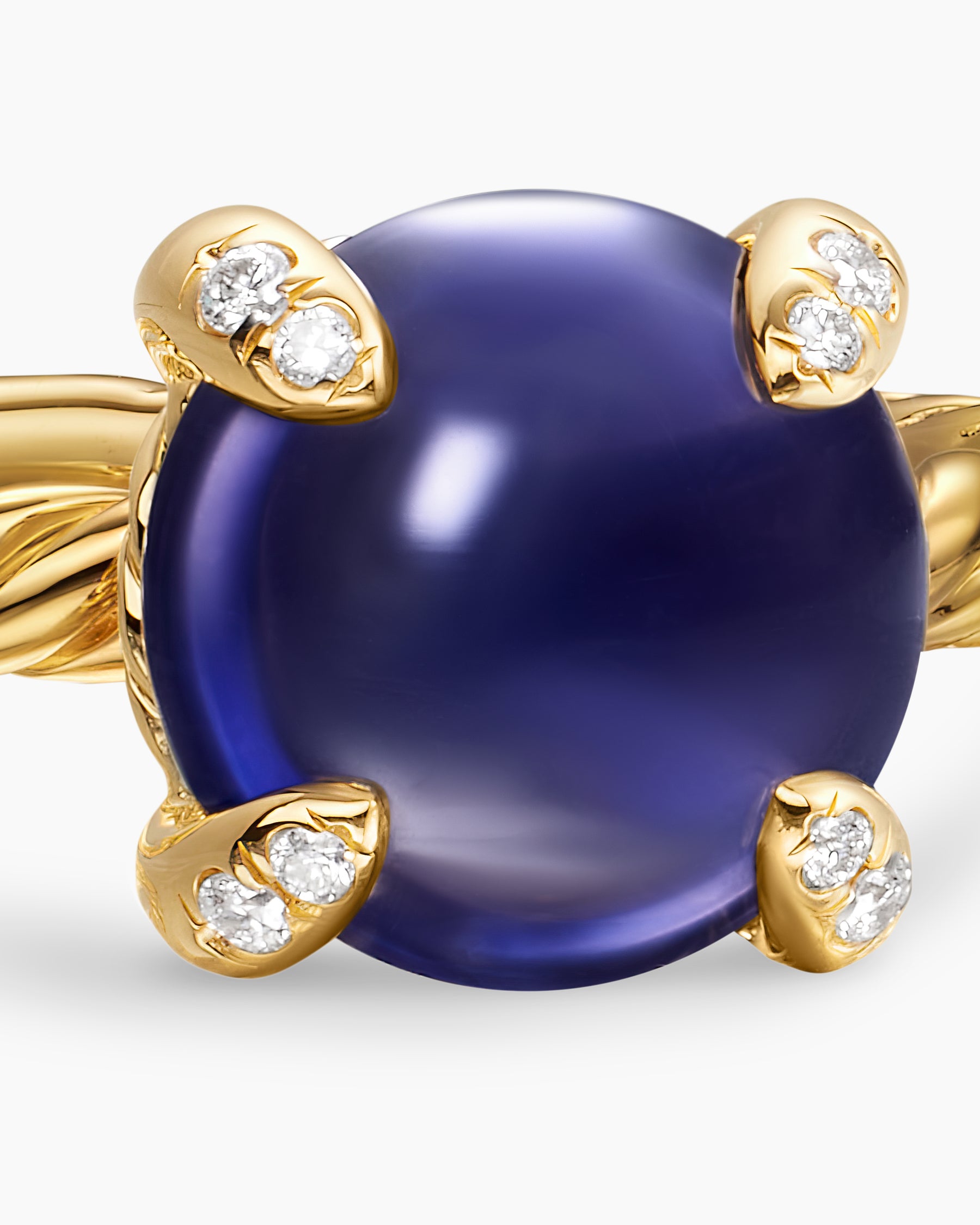 Petite Chatelaine Ring in 18K Yellow Gold with Iolite and Diamonds, 8mm - Image 5