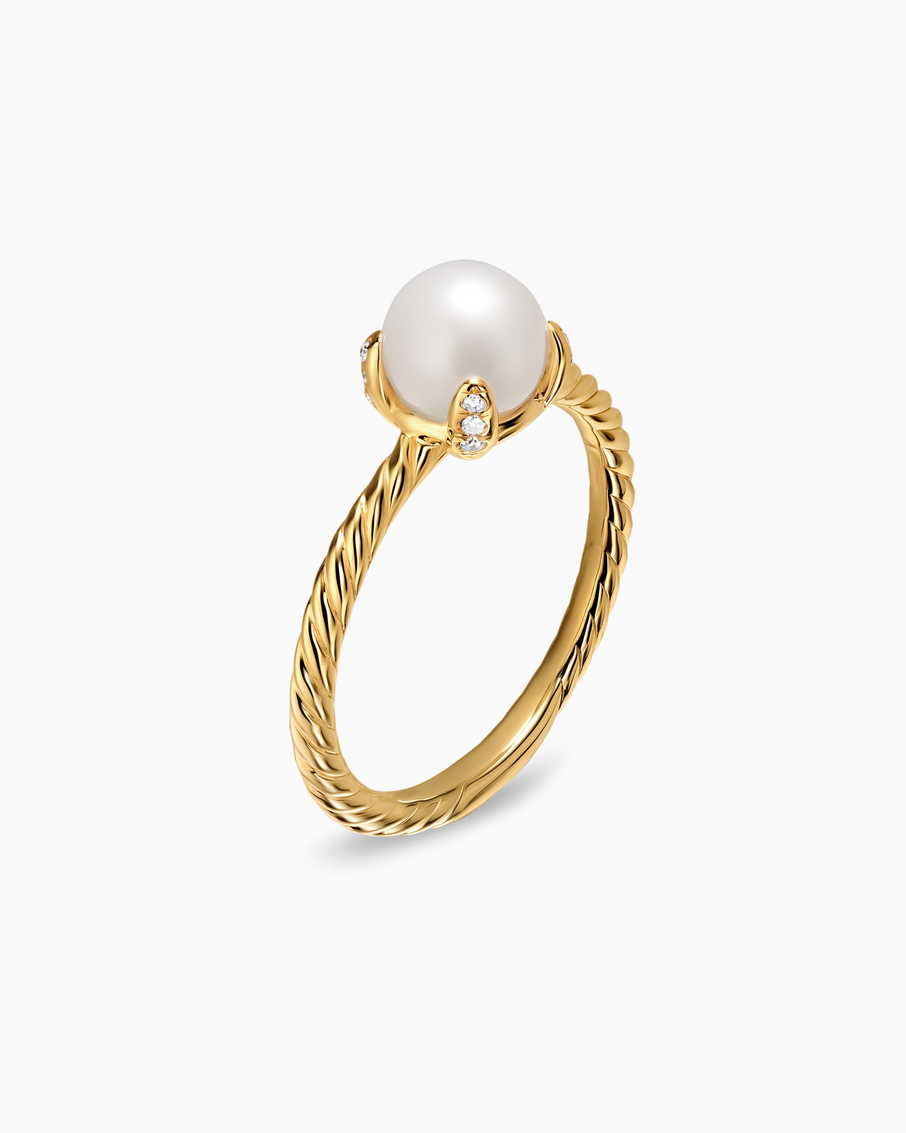Alternative view of Pearl Classics Ring in 18K Yellow Gold with Diamonds, 2mm