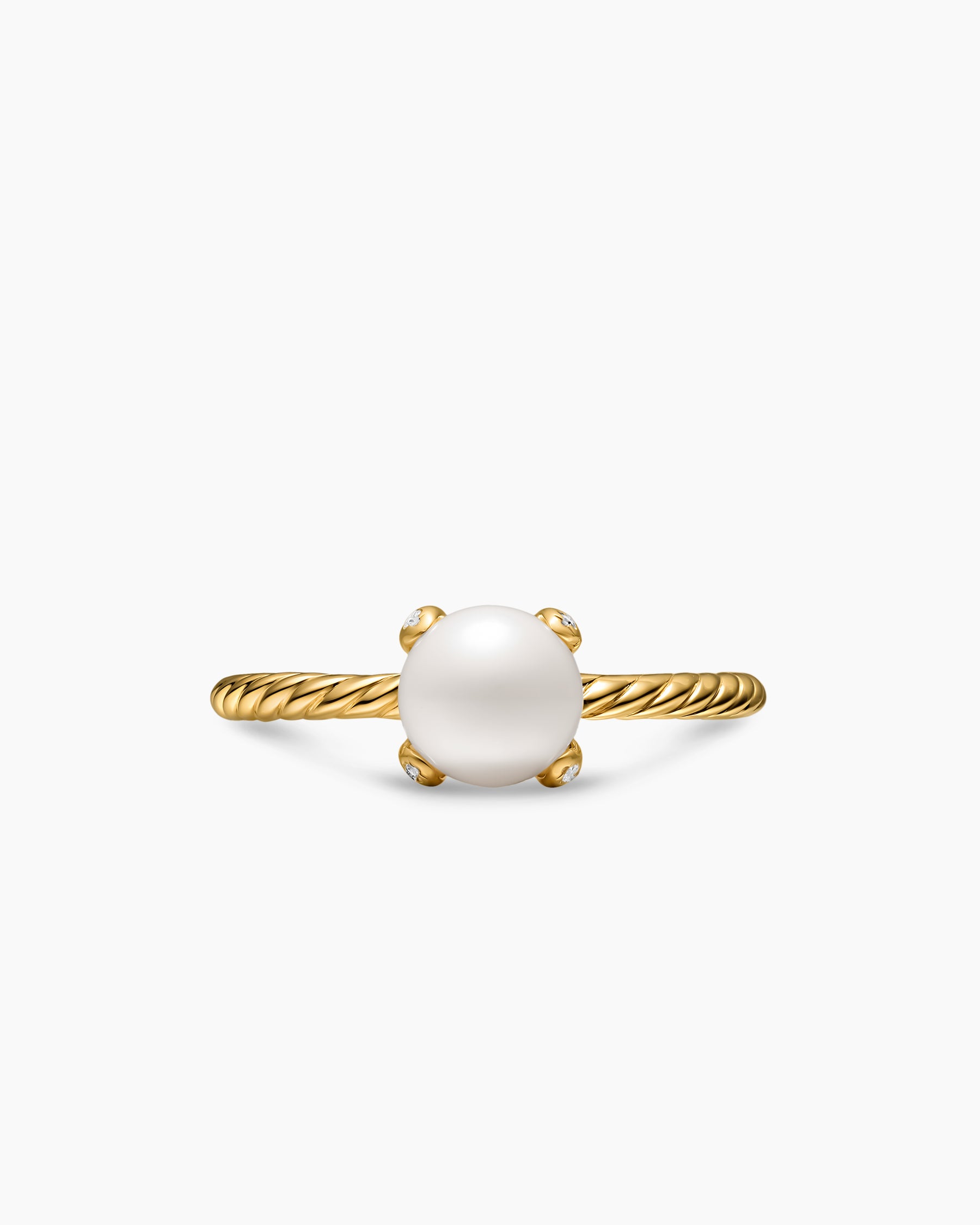 Pearl Classics Ring in 18K Yellow Gold with Diamonds, 2mm - Image 3