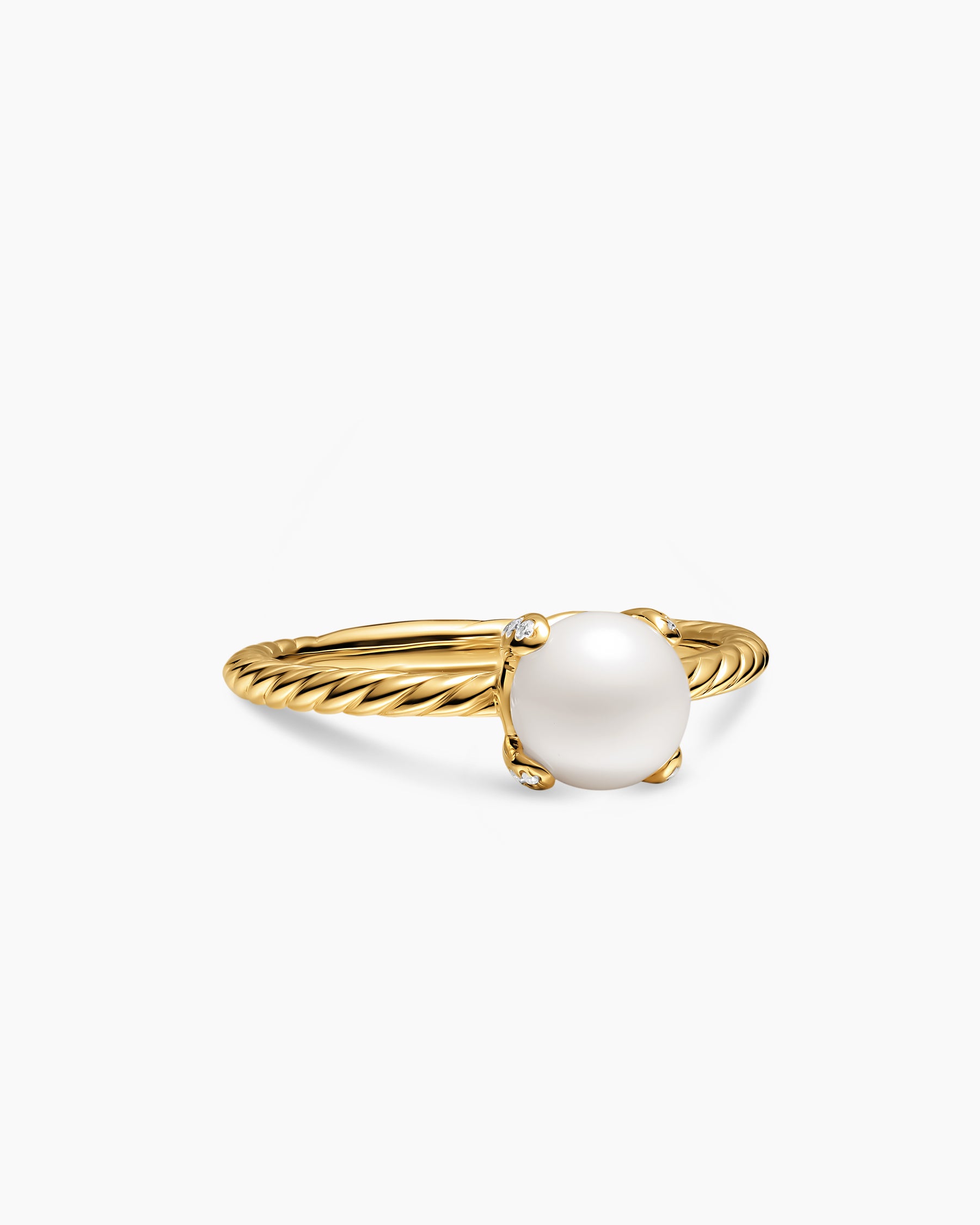 Pearl Classics Ring in 18K Yellow Gold with Diamonds, 2mm