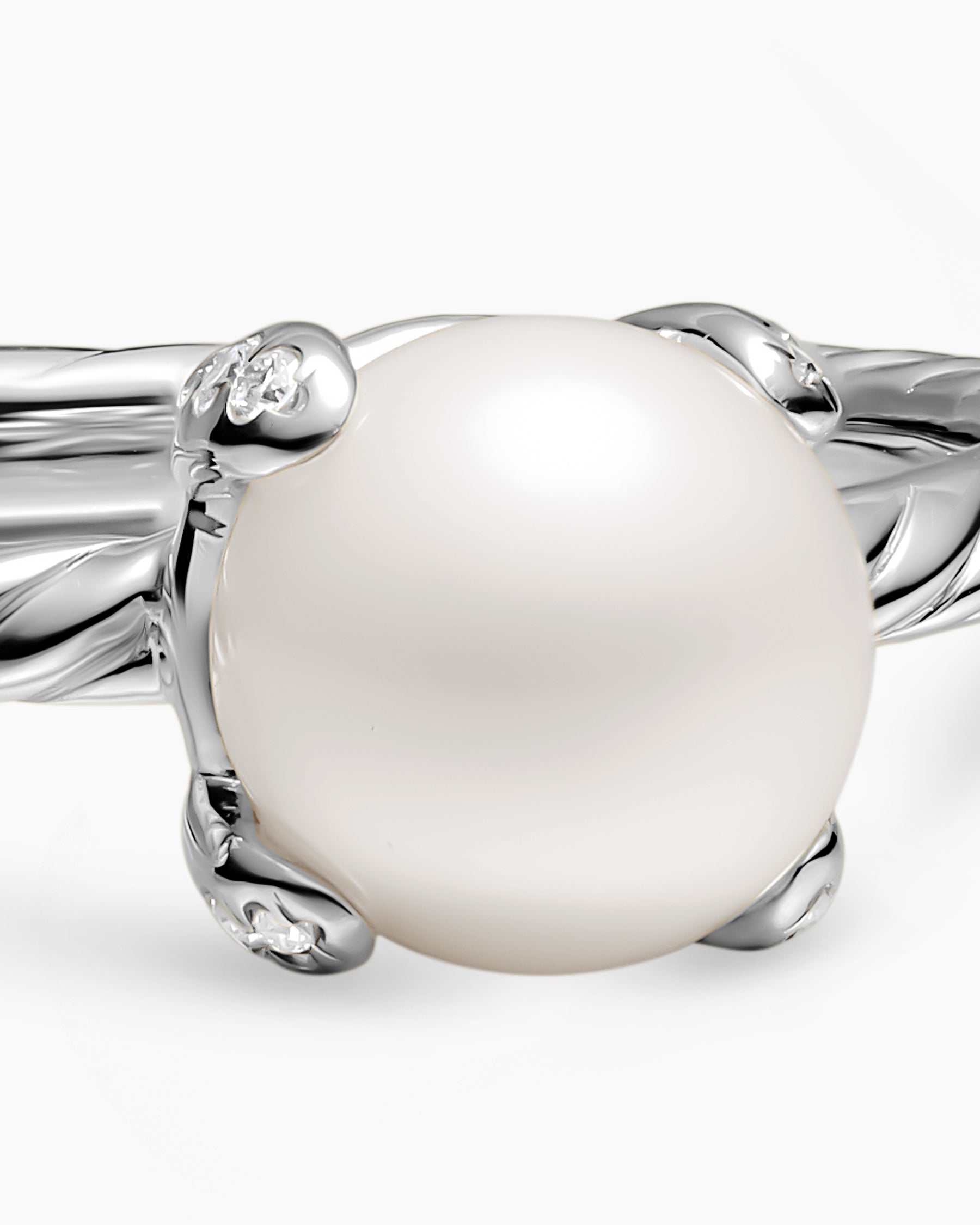 Pearl Classics Ring in Sterling Silver with Diamonds, 2mm - Image 4