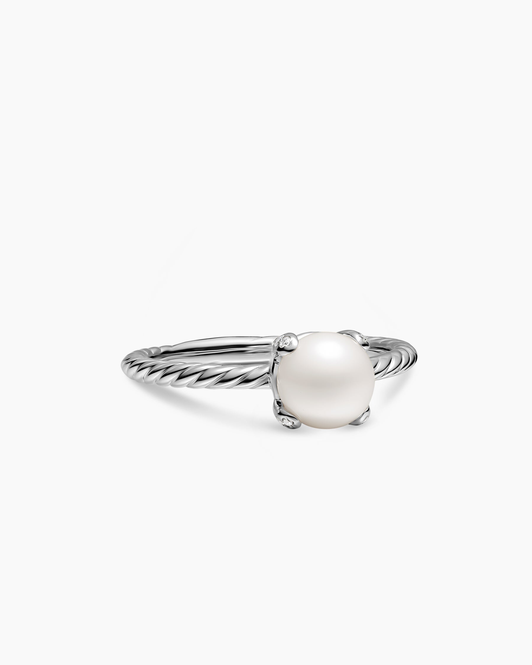 Pearl Classics Ring in Sterling Silver with Diamonds, 2mm