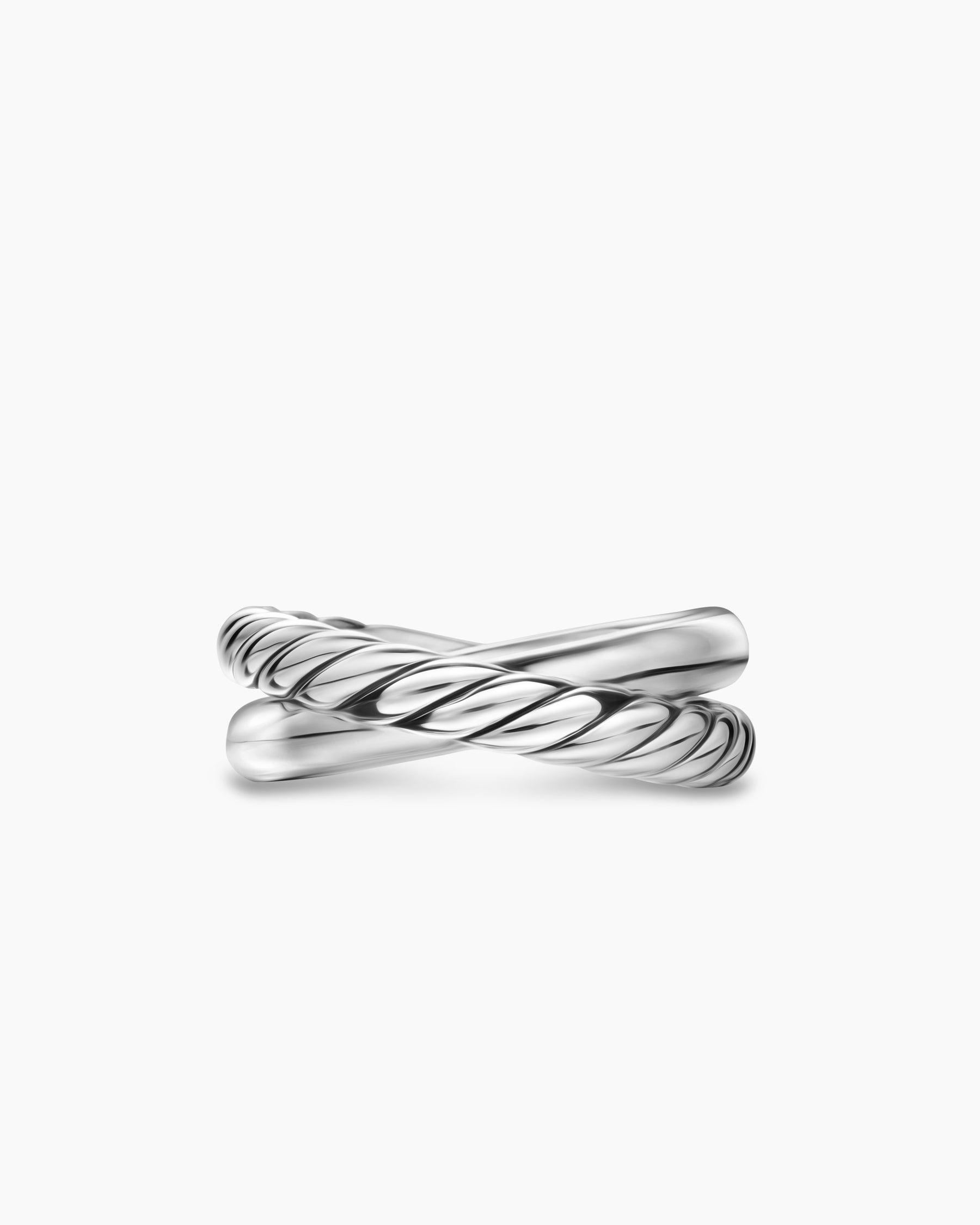 Crossover Two Row Ring in Sterling Silver, 7.4mm - Image 4